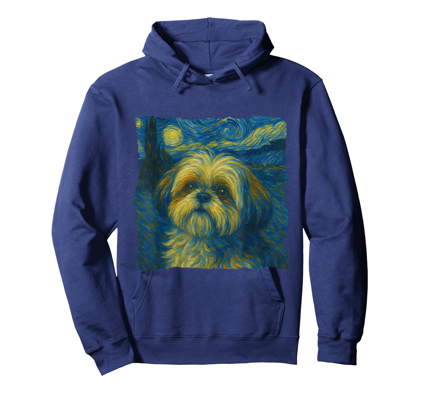 Shih Tzu Dog Art Starry Night Style Painting Dog Lovers T-Shirt