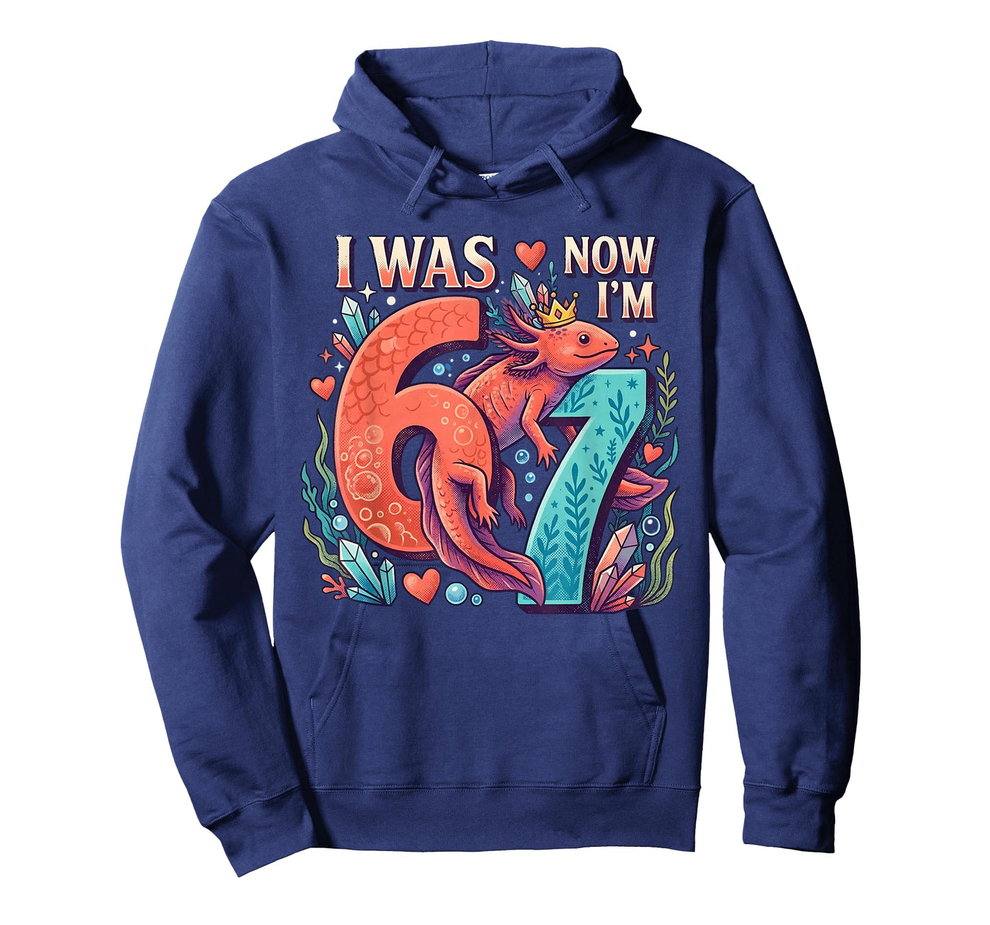 Axolotl Girl 6 7 Birthday I was 6 Now I'm 7th Birthday T-Shirt