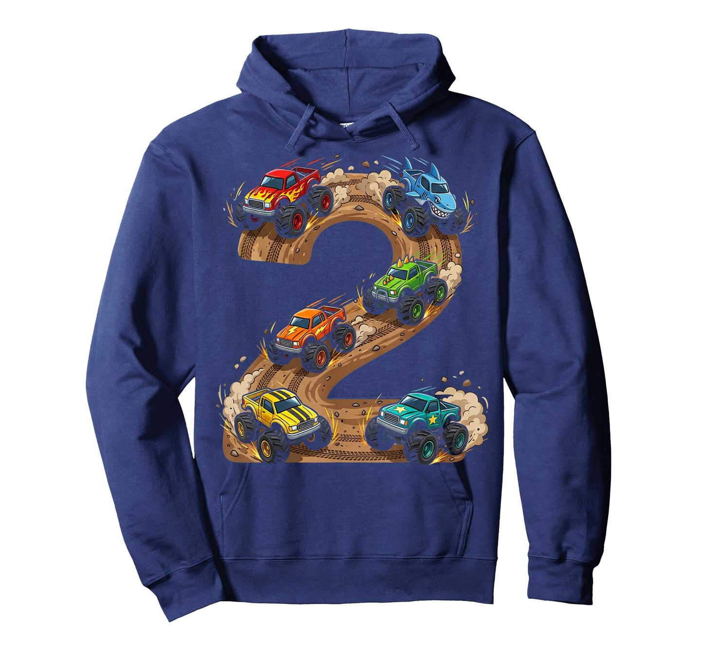 2 Year Old Monster Truck Boy Toddler 2nd Birthday Party T-Shirt