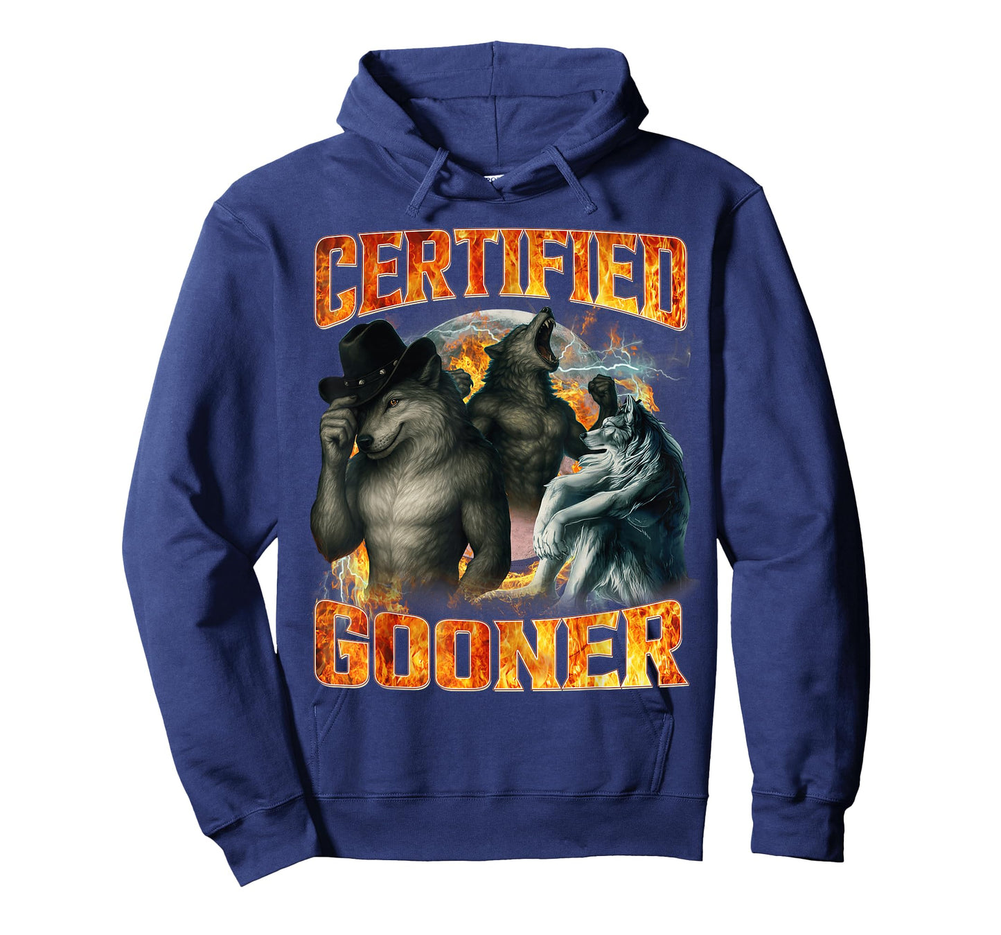 Wolf Certified Gooner Funny Bootleg Meme Dad Papa Men Gifts T-Shirt