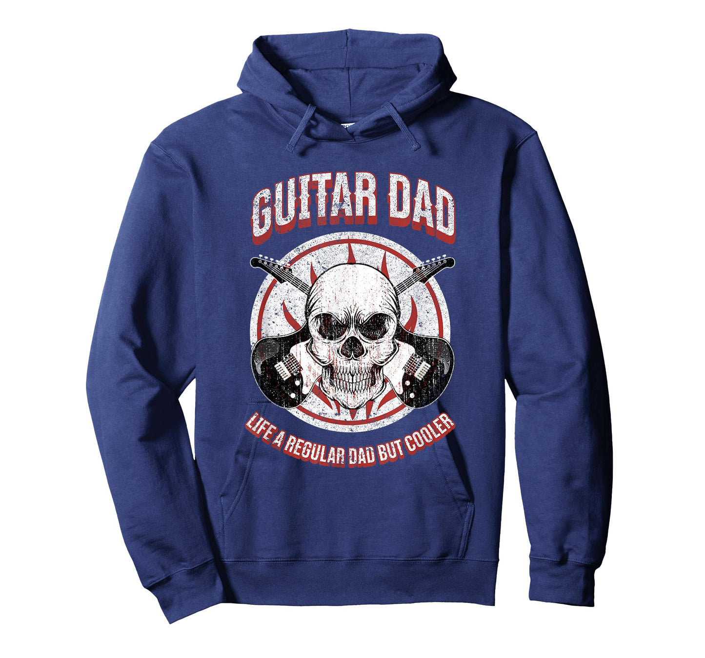 Vintage Guitar Dad Skull Rock Music Funny Father Design T-Shirt
