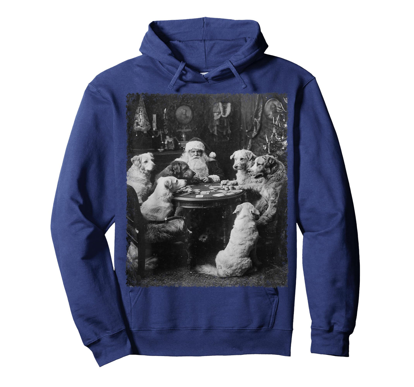 Santa Playing Cards Dogs Playing Poker Christmas Design T-Shirt