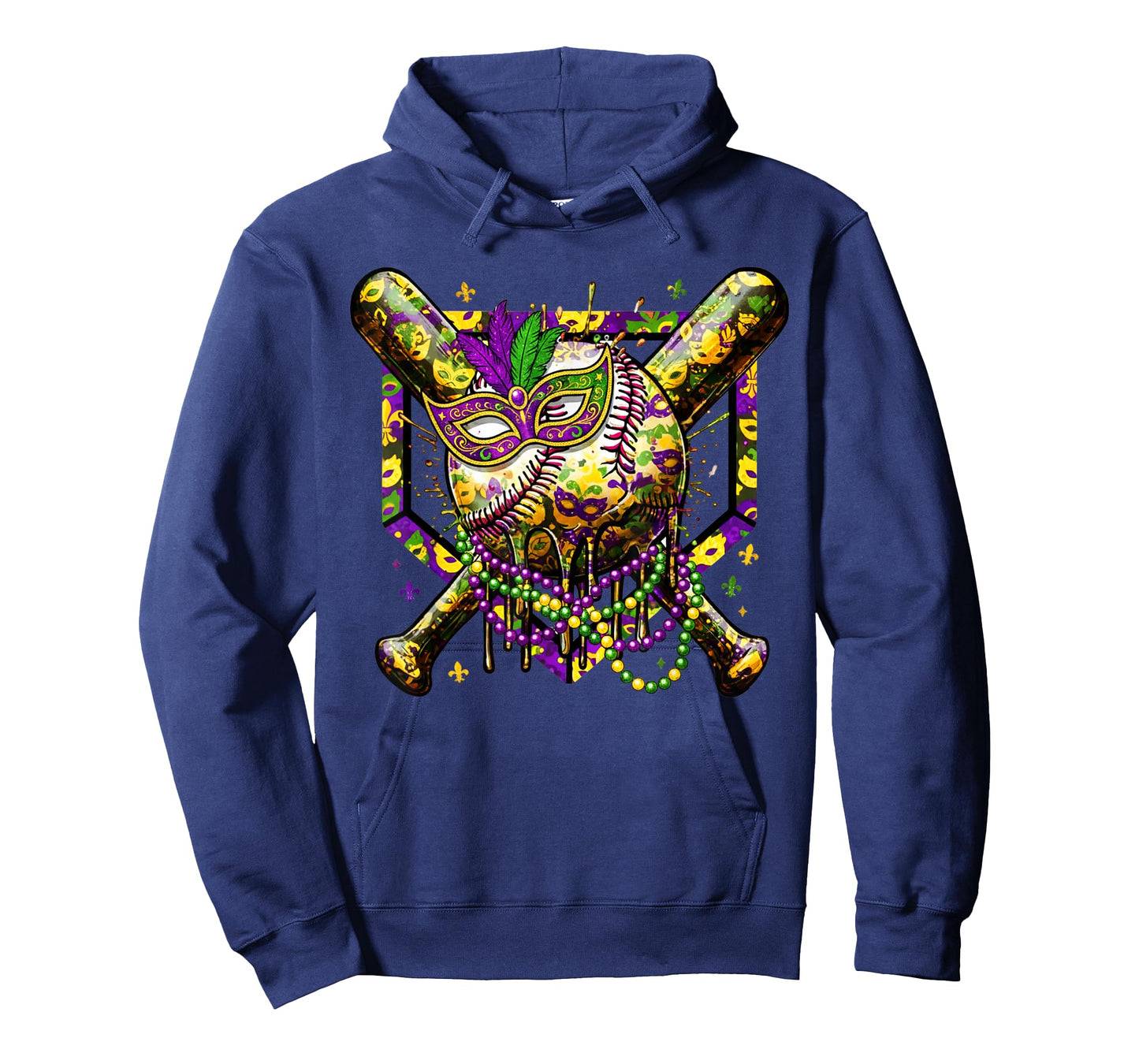 Baseball Mardi Gras Carnival Party Mask Ice Cream Drip Boys T-Shirt