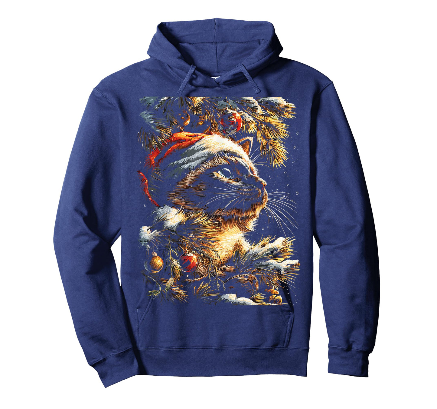 Christmas Siamese Cat with Santa Hat Festive Winter Kitten T-Shirt