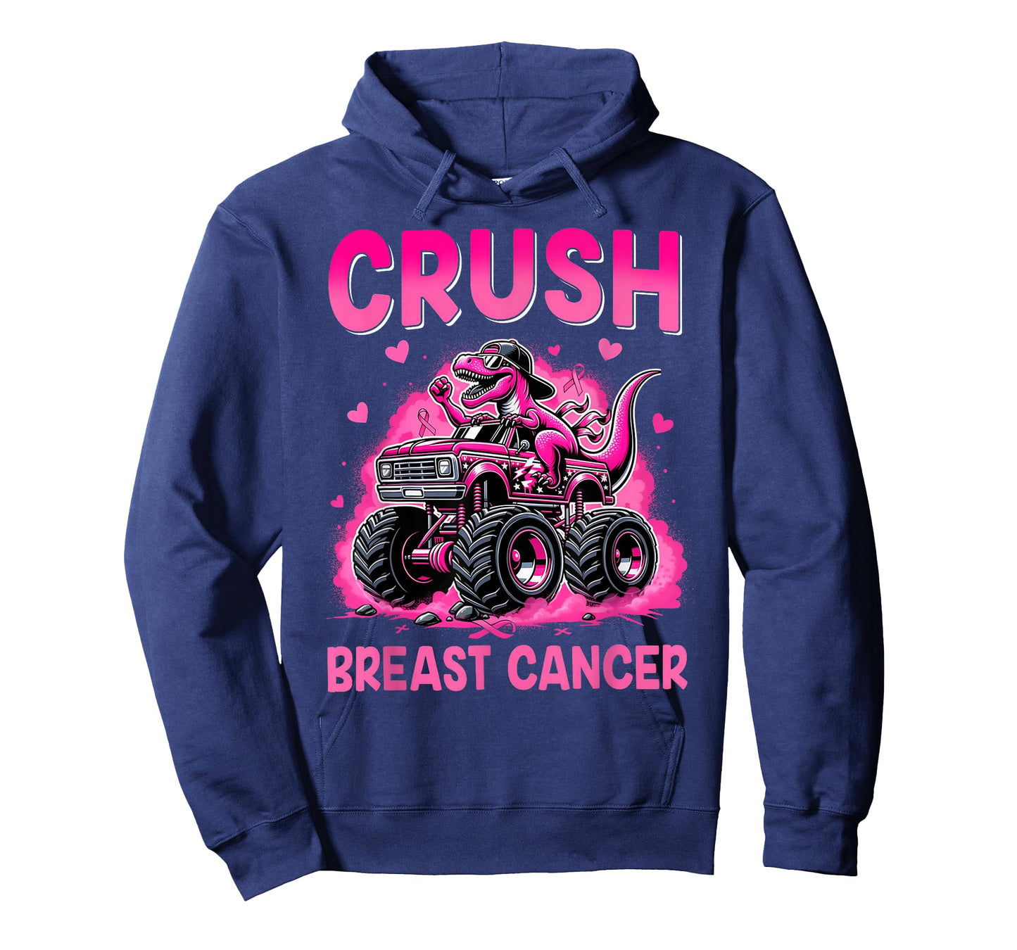 Crush Breast Cancer Awareness Monster Truck Toddler Boy Kids T-Shirt