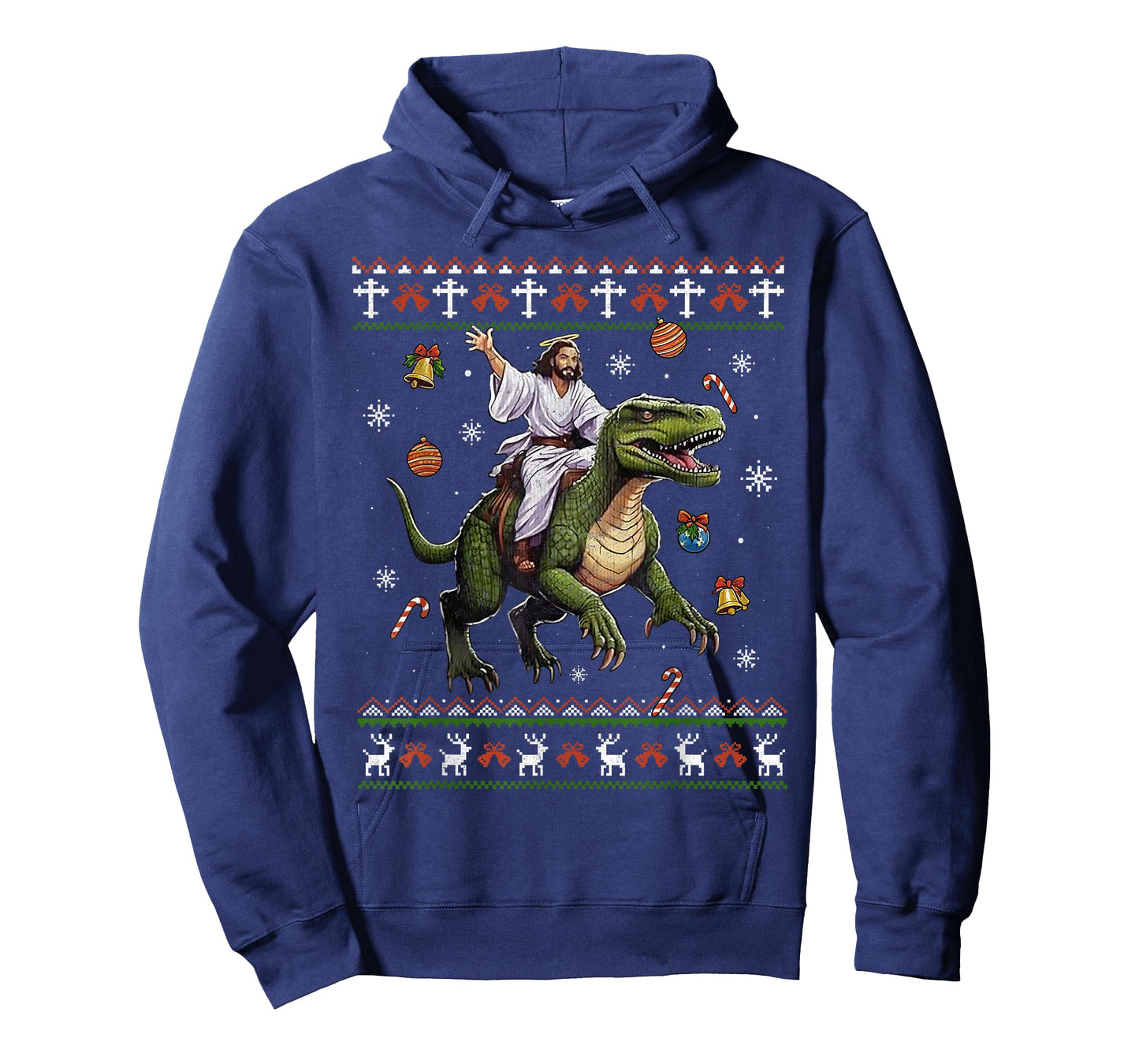 Jesus Riding Dinosaur Funny Meme Ugly Christmas Sweater T-Shirt
