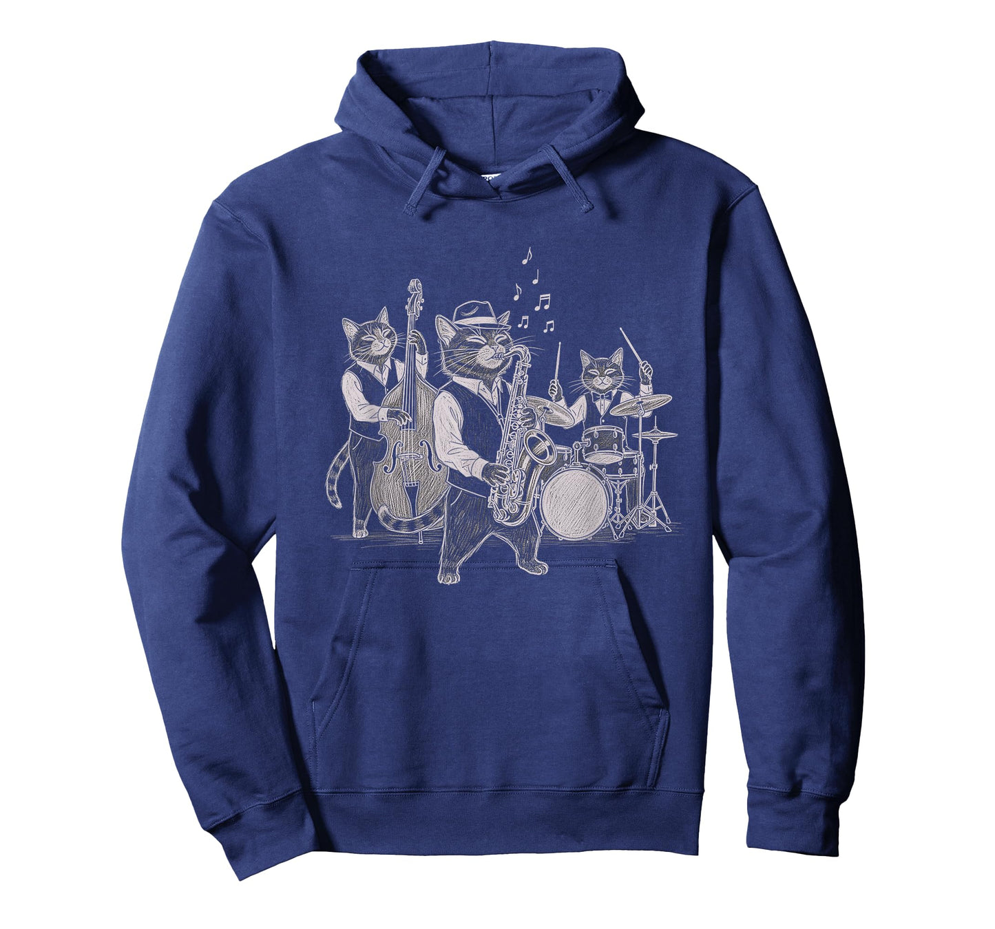 Cats Playing Jazz Saxophone Drums Art Music Lover T-Shirt
