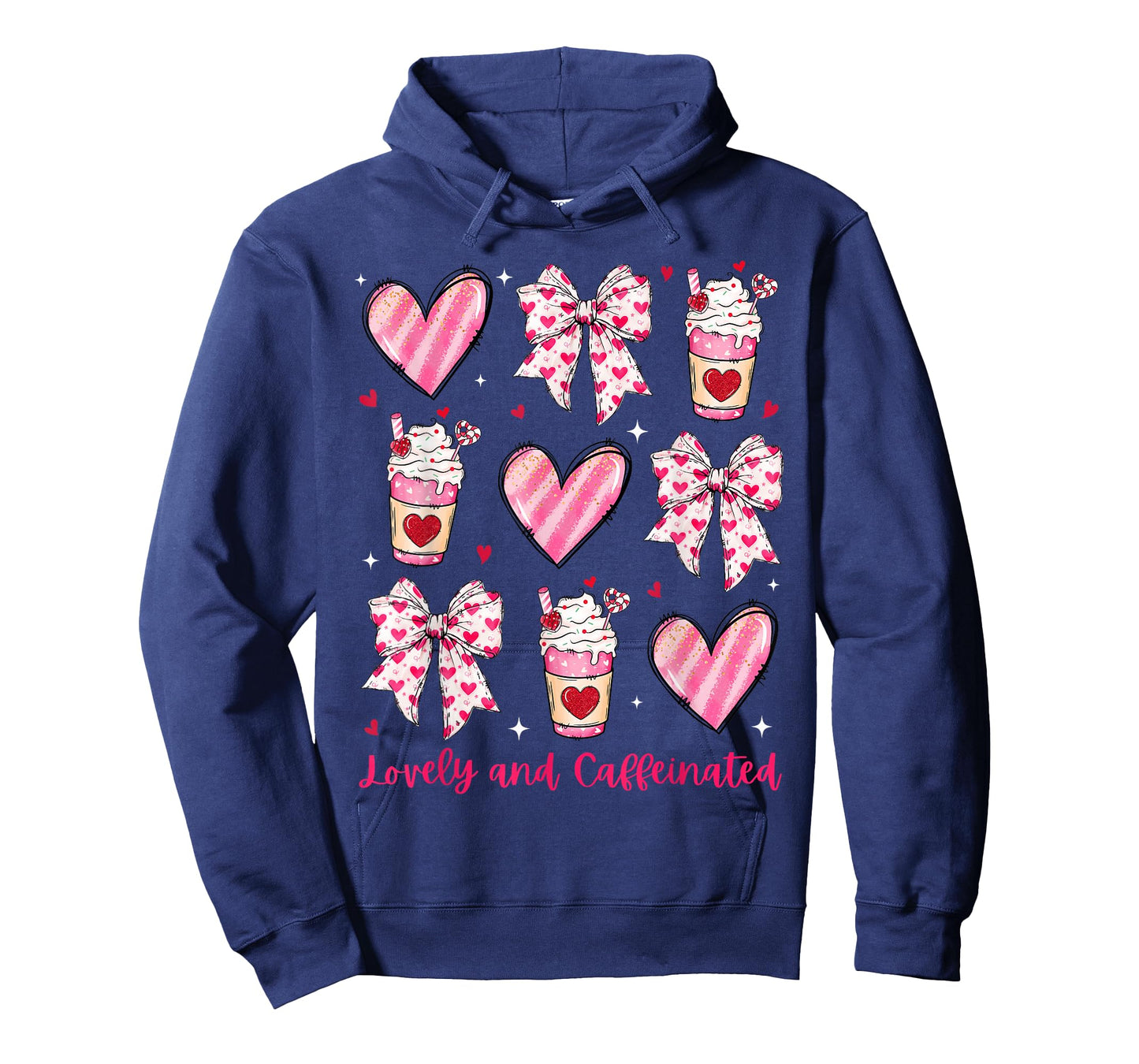 Lovely and Caffeinated Coquette Bow Coffee Lover Girl Women T-Shirt