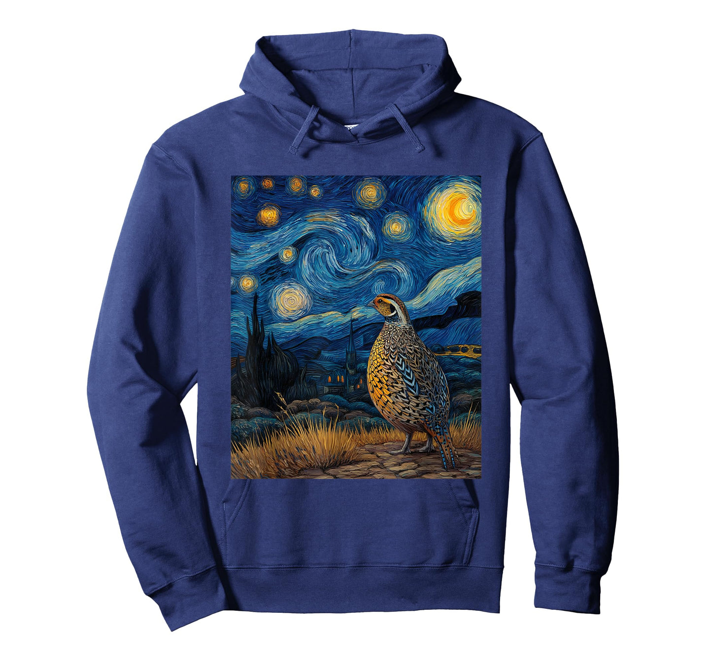 Quail Bird Van Gogh Style Starry Night Funny Graphic T-Shirt