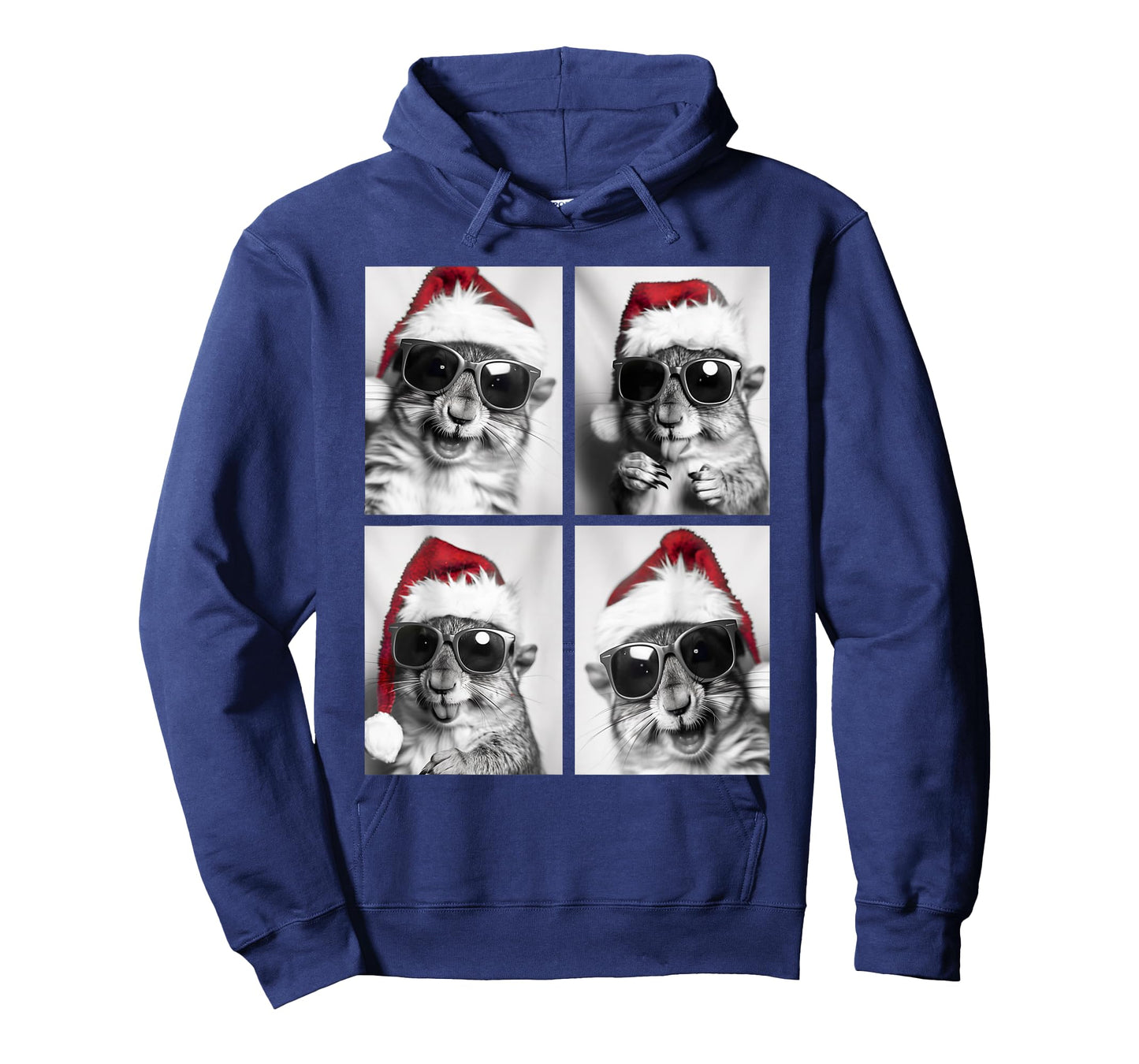 Funny Christmas Squirrels Sunglasses Santa Hat Festive Meme T-Shirt