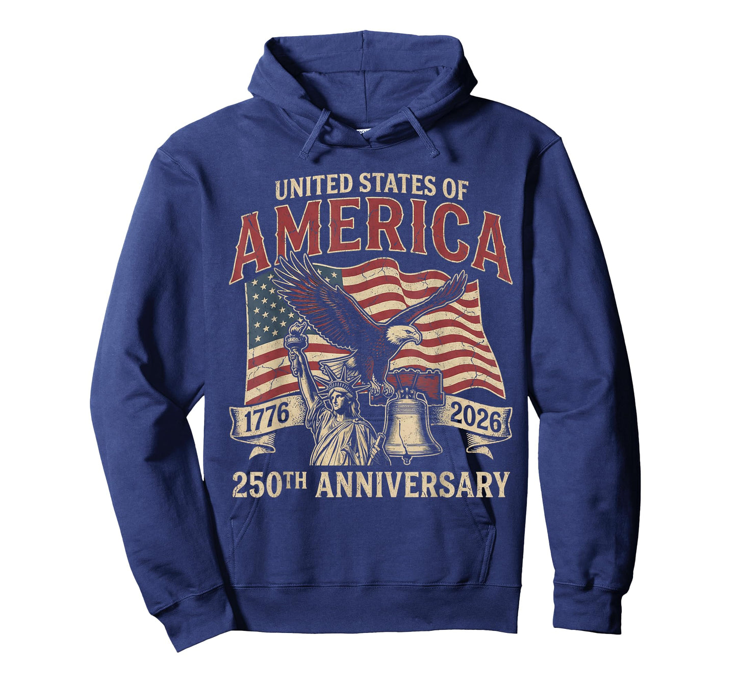 Vintage 250 Years 1776-2026 250th Birthday 4th July American T-Shirt