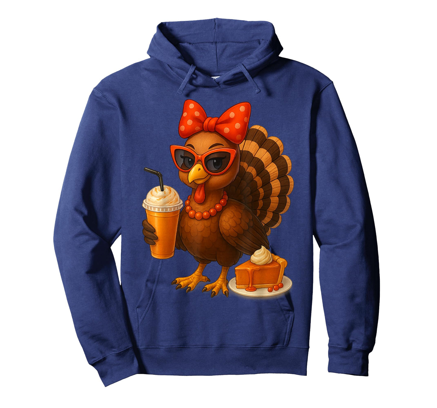 Turkey Drinking Coffee Thanksgiving Bow Womens Turkey Day T-Shirt