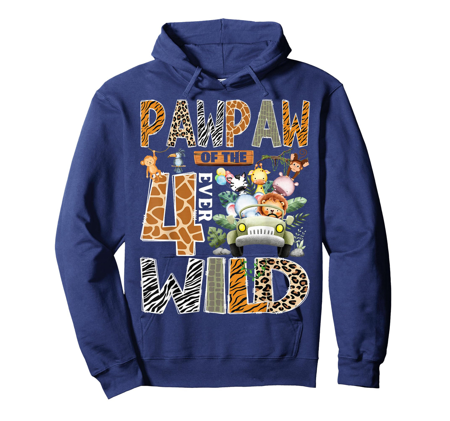 Pawpaw of The Four Ever Wild Safari Jungle 4th Birthday Boy T-Shirt