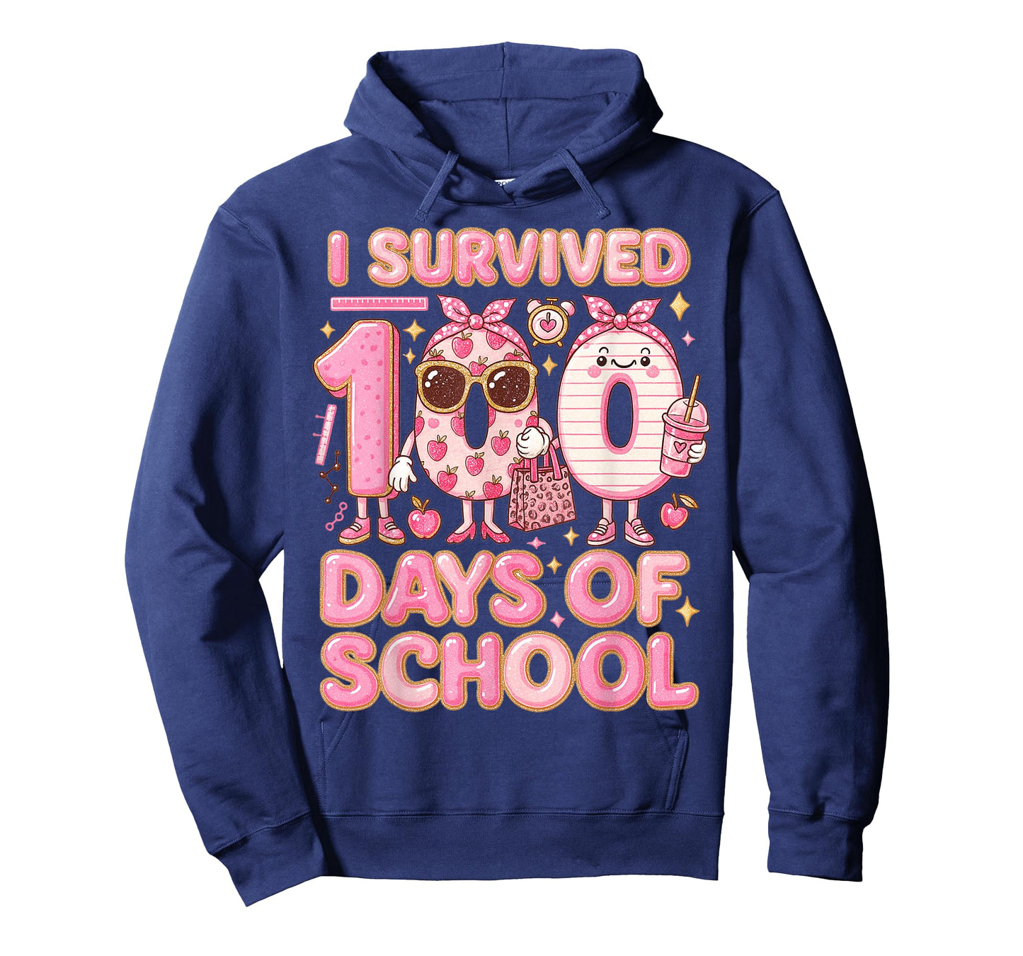 Preppy I Survived 100 Days of School Teacher Women T-Shirt