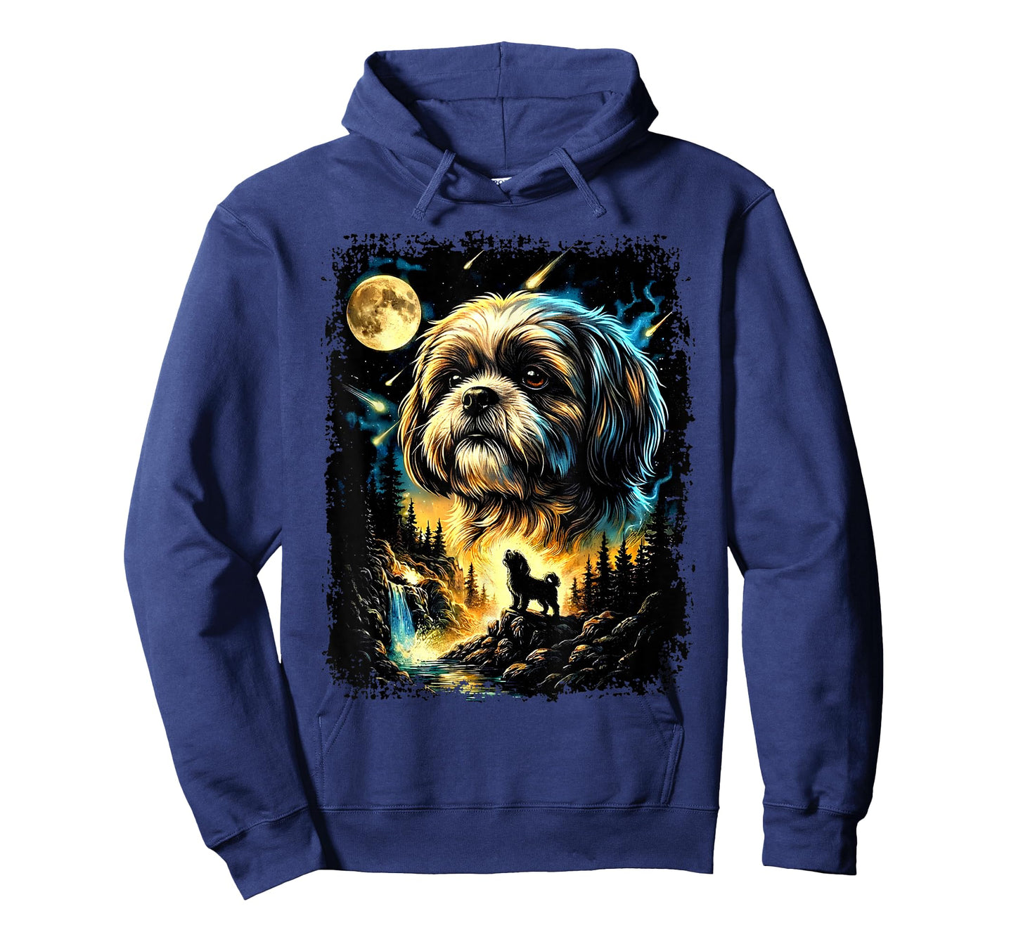 Vintage 90s Shih Tzu Howling At The Moon Shih Tzu Dog Mom T-Shirt