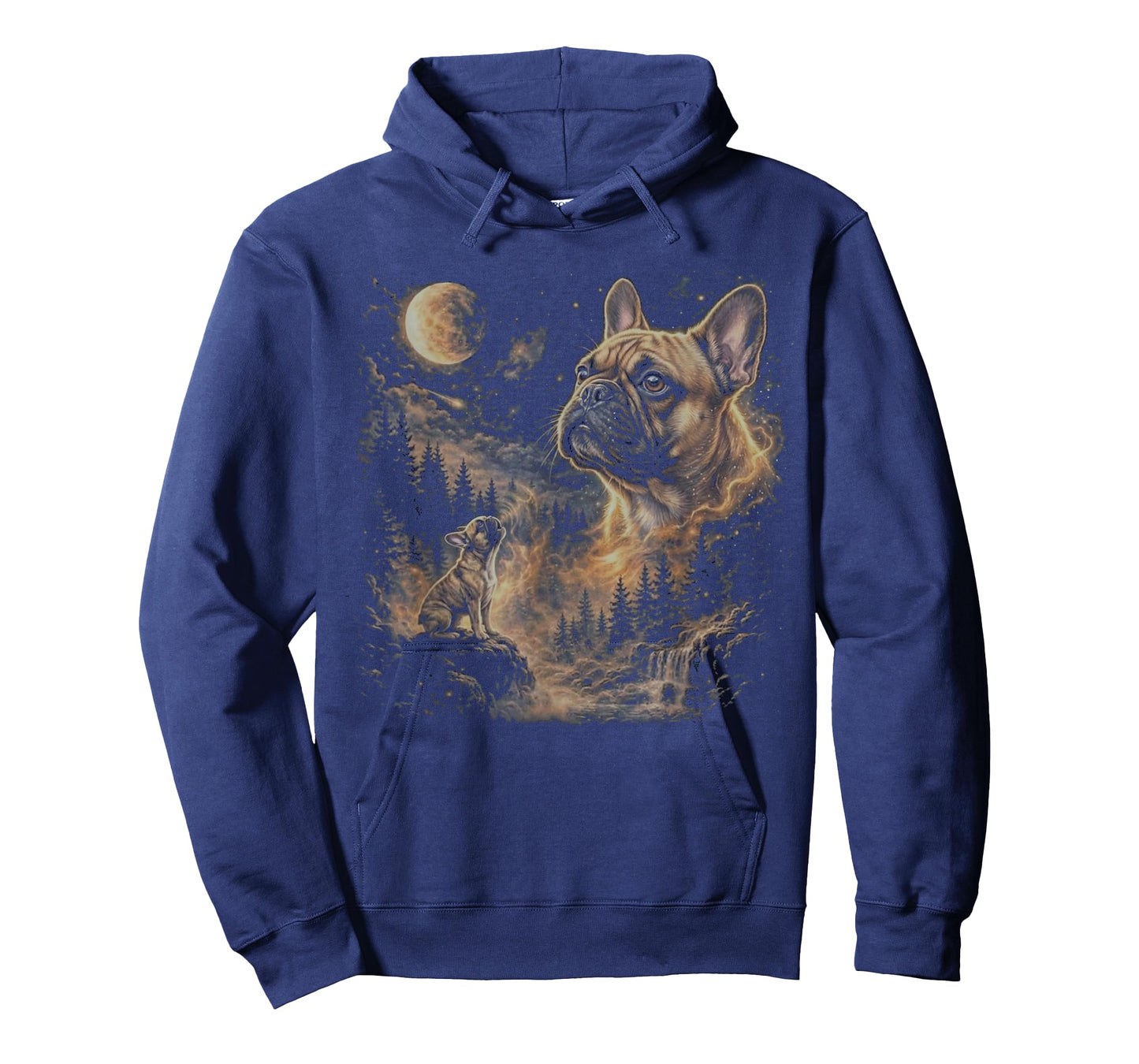 French Bulldog Howling to The Moon Vintage 90s Retro Animal T-Shirt