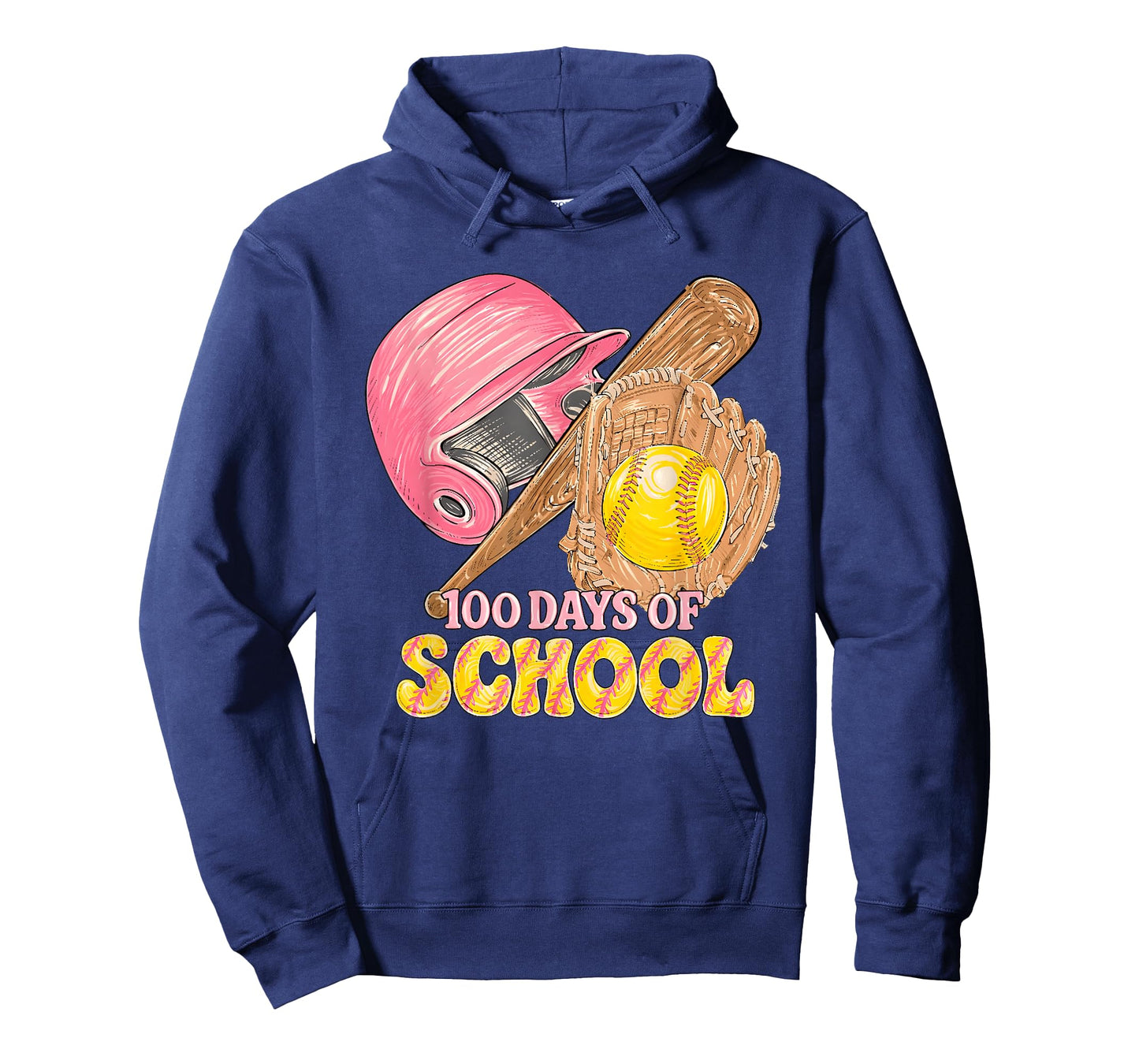 100 Days of School Softball Kid 100th Day of School Softball T-Shirt