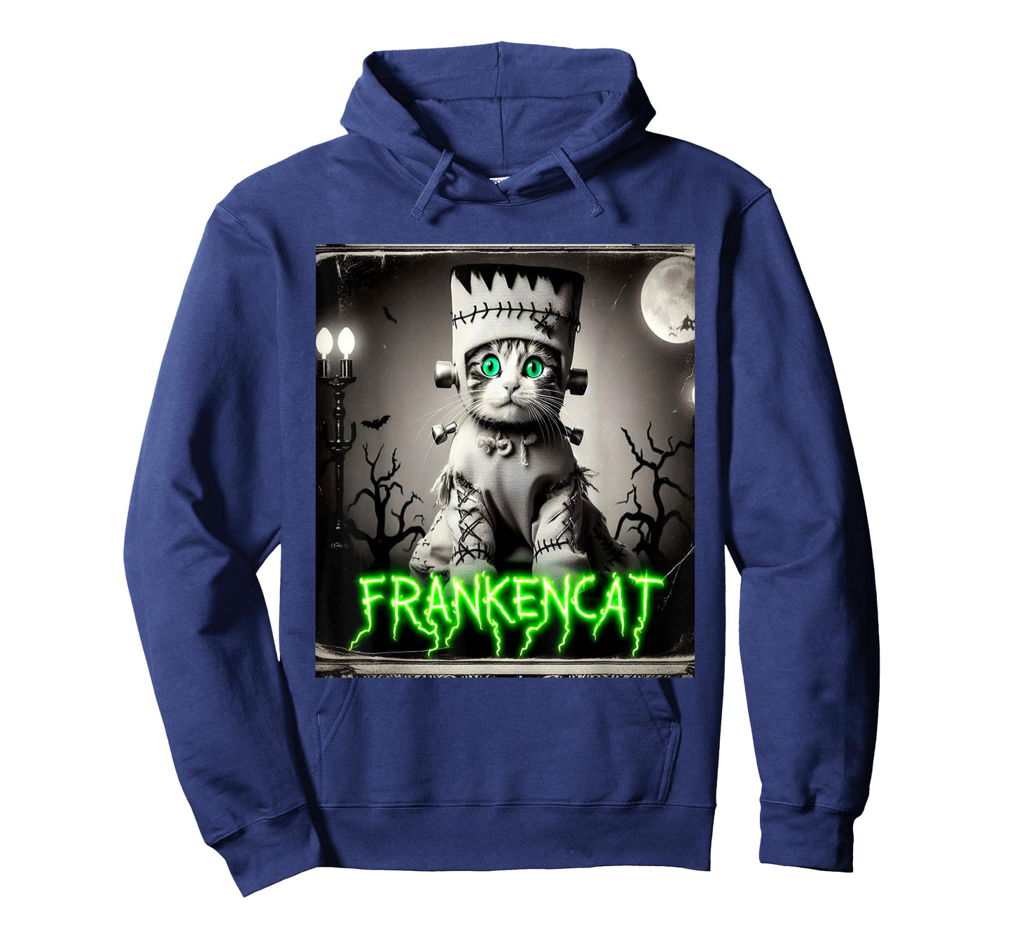 Frankencat Frankenstein Cat Vintage Photo Halloween Funny T-Shirt
