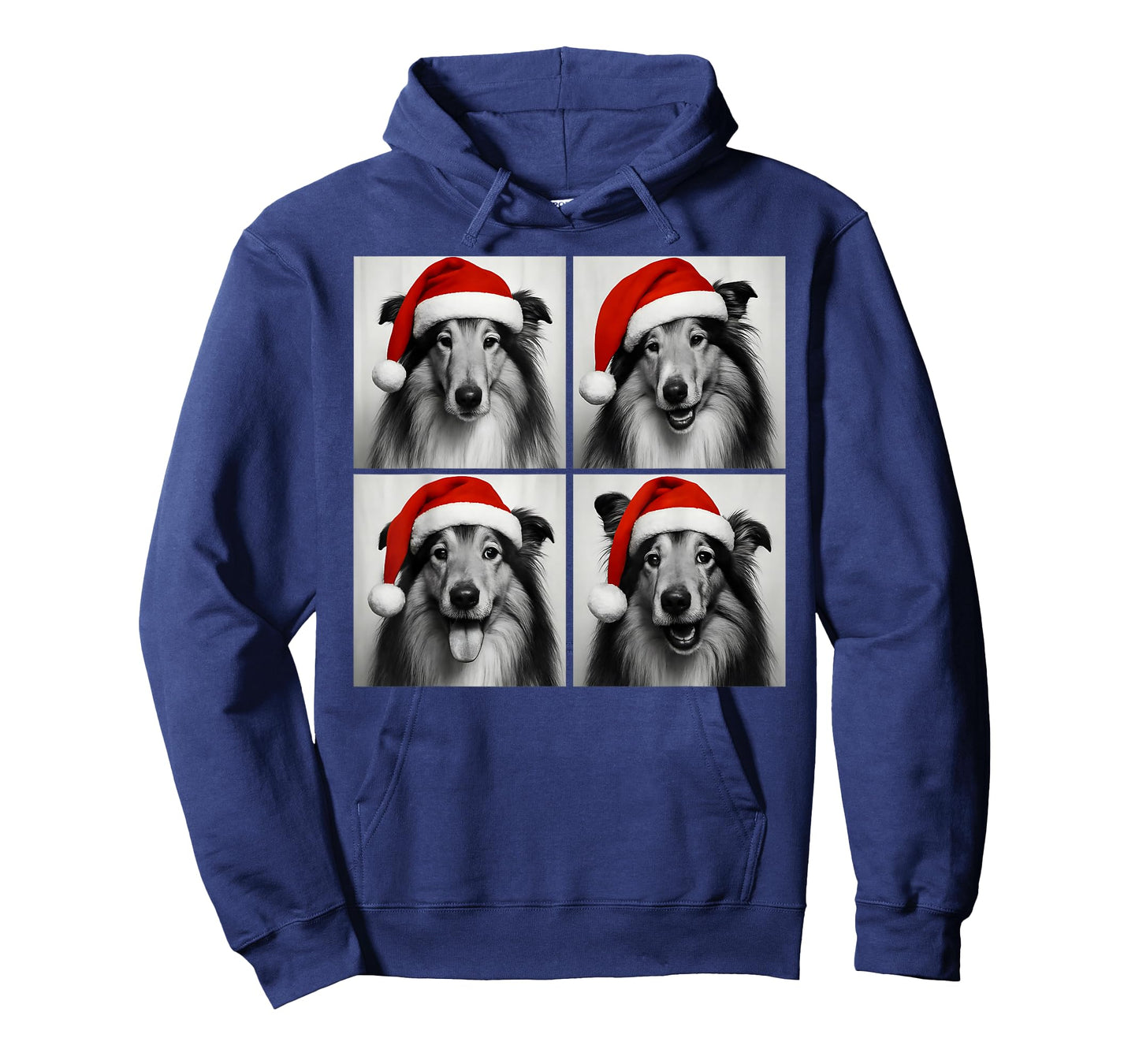 Funny Christmas Rough Collie Santa Dog Lover Photo Booth T-Shirt