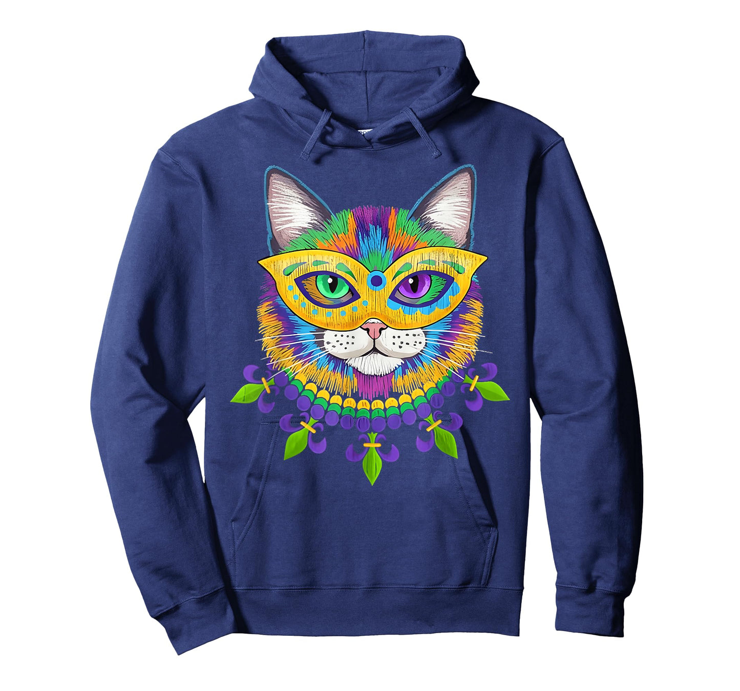 Mardi Gras Cat Mask for Women Girls Cat Lovers Carnival T-Shirt
