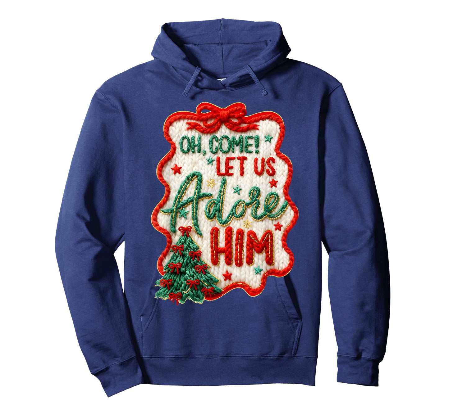 Oh Come Let Us Adore Him Christian Jesus Christmas Holiday T-Shirt