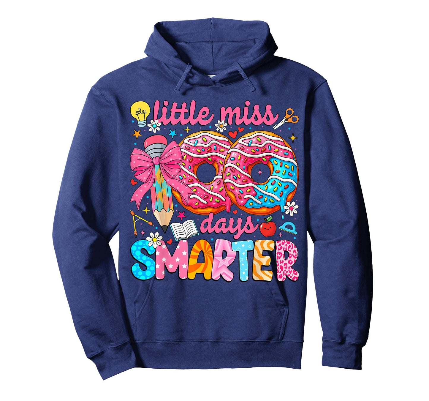 Little Miss 100 Days Smarter Kids Girls 100th Day of School T-Shirt