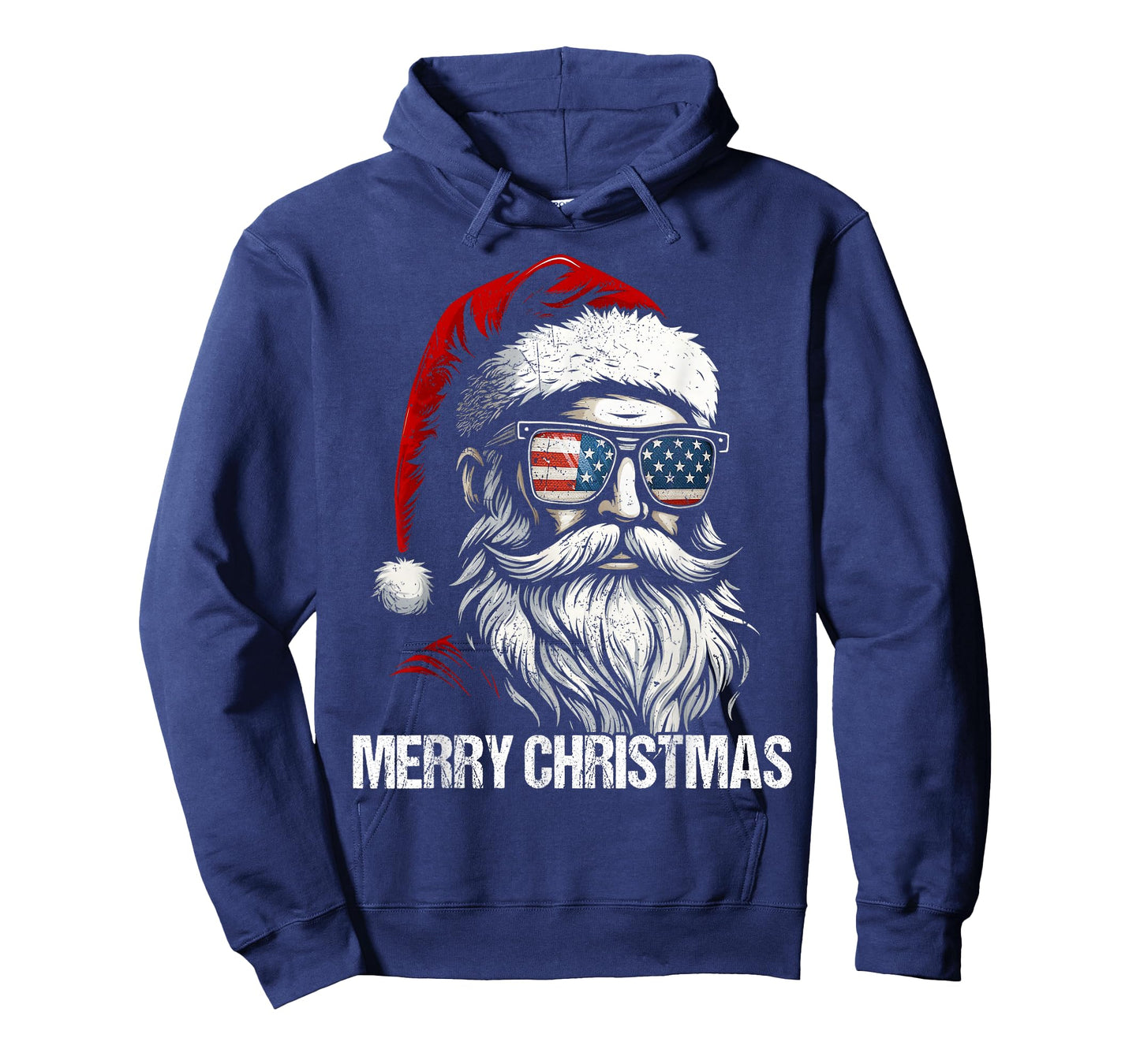 Mery Christmas Vintage Santa US Flag Pjs Pajamas Xmas Men T-Shirt