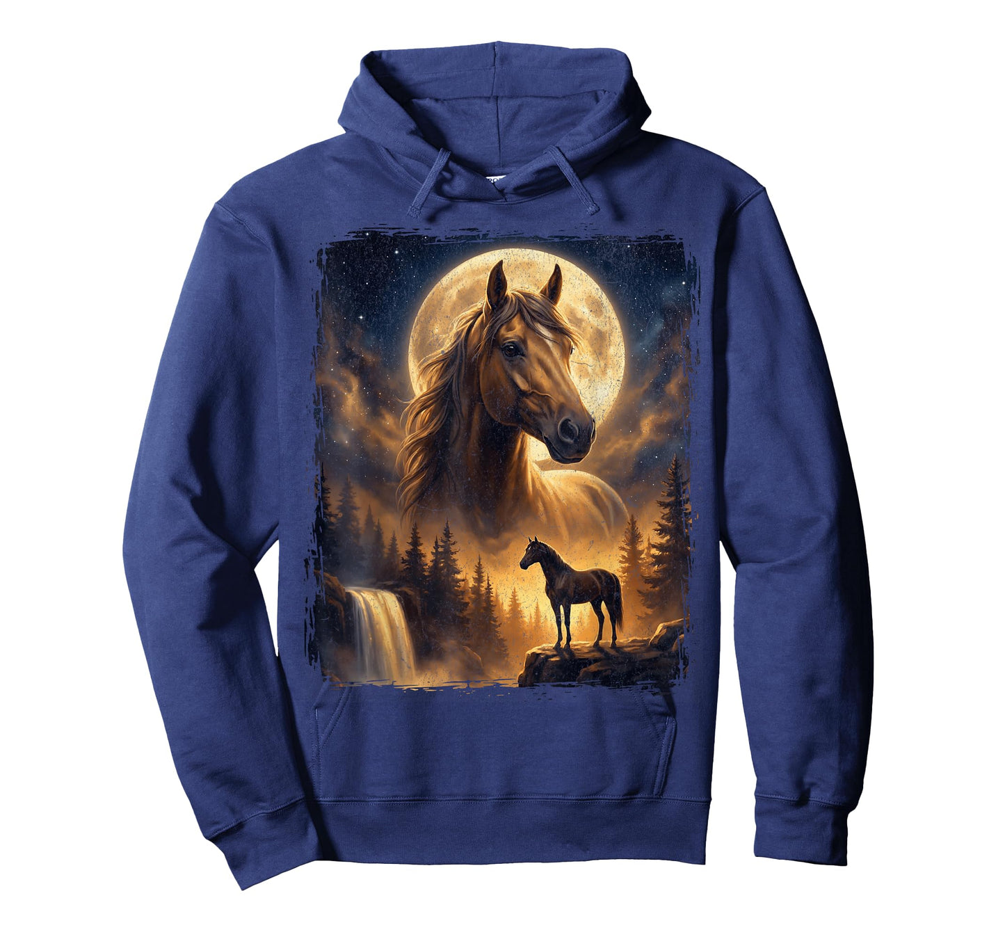 Mystical Retro Majestic Horse Spirit Animal Full Moon Nature T-Shirt