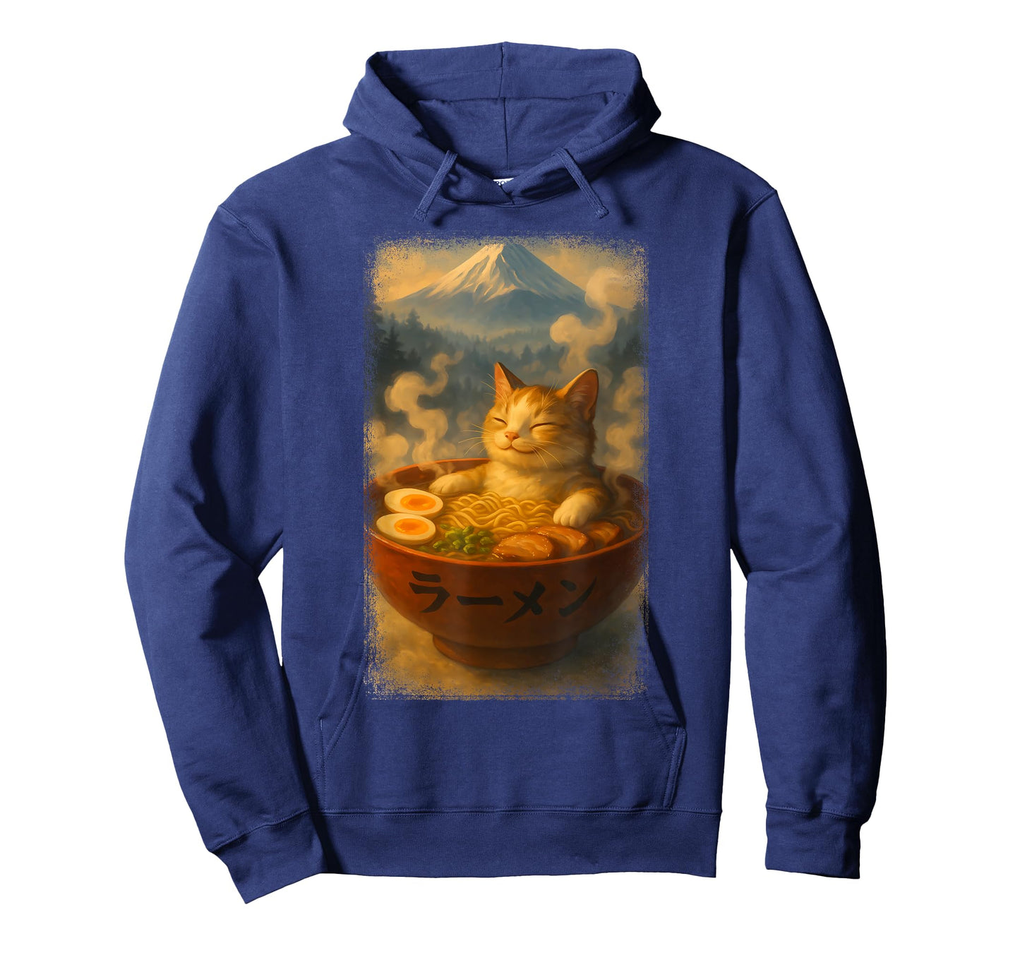 Cute Noodle Bowl Beside Mountain Kawaii Japanese Ramen Cat T-Shirt