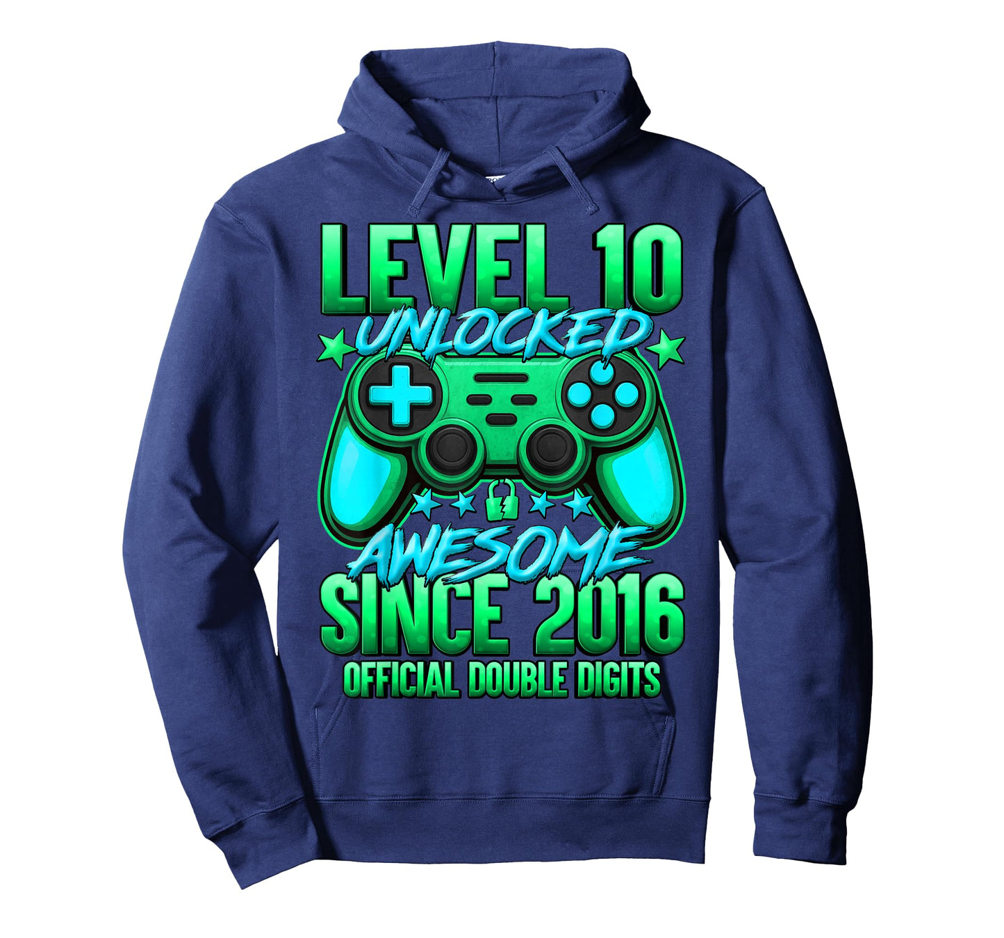 Official Double Digits Level 10 Unlocked 10th Birthday Boy T-Shirt