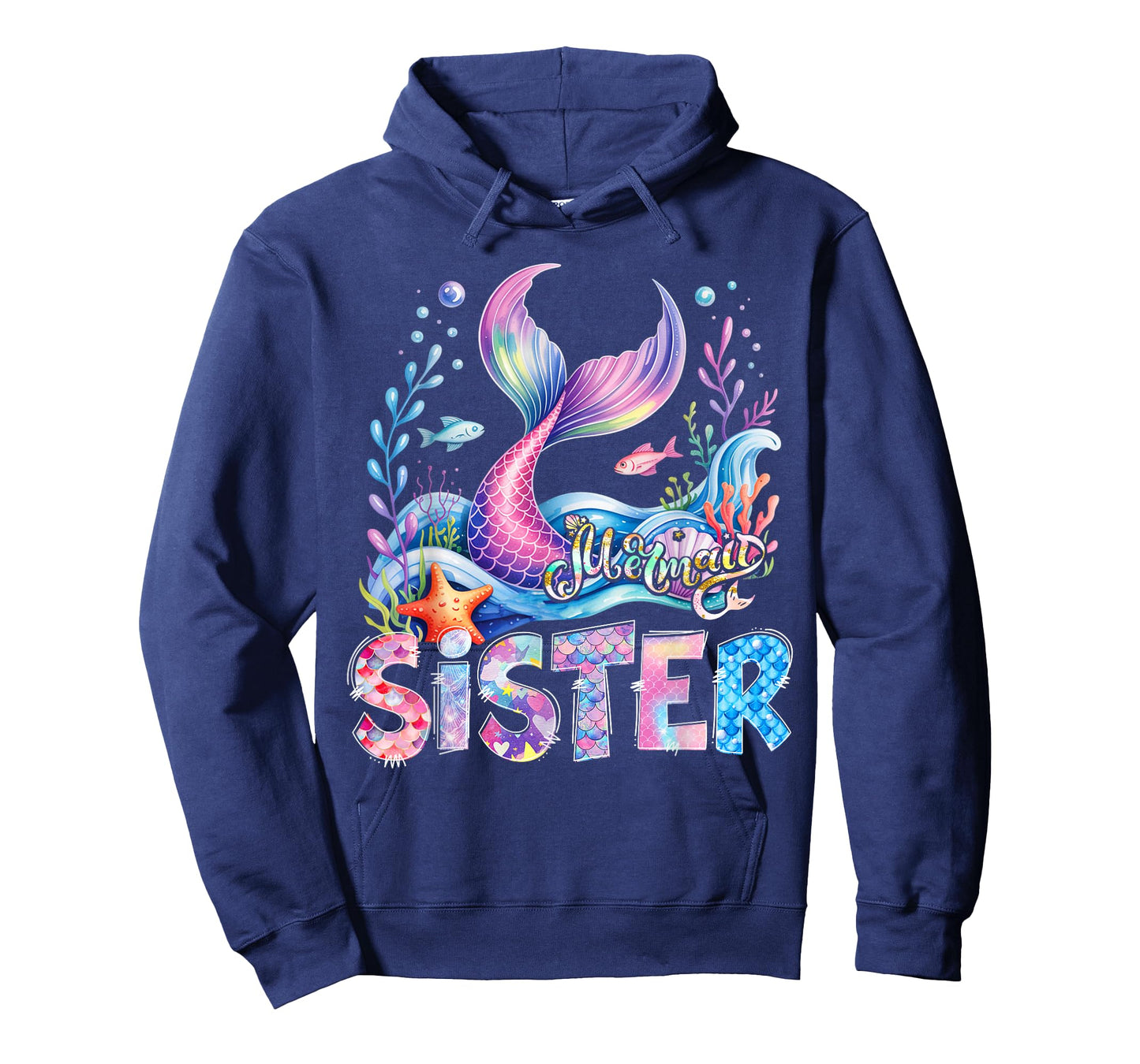 Mermaid Sister Family Matching Birthday Girl Party T-Shirt