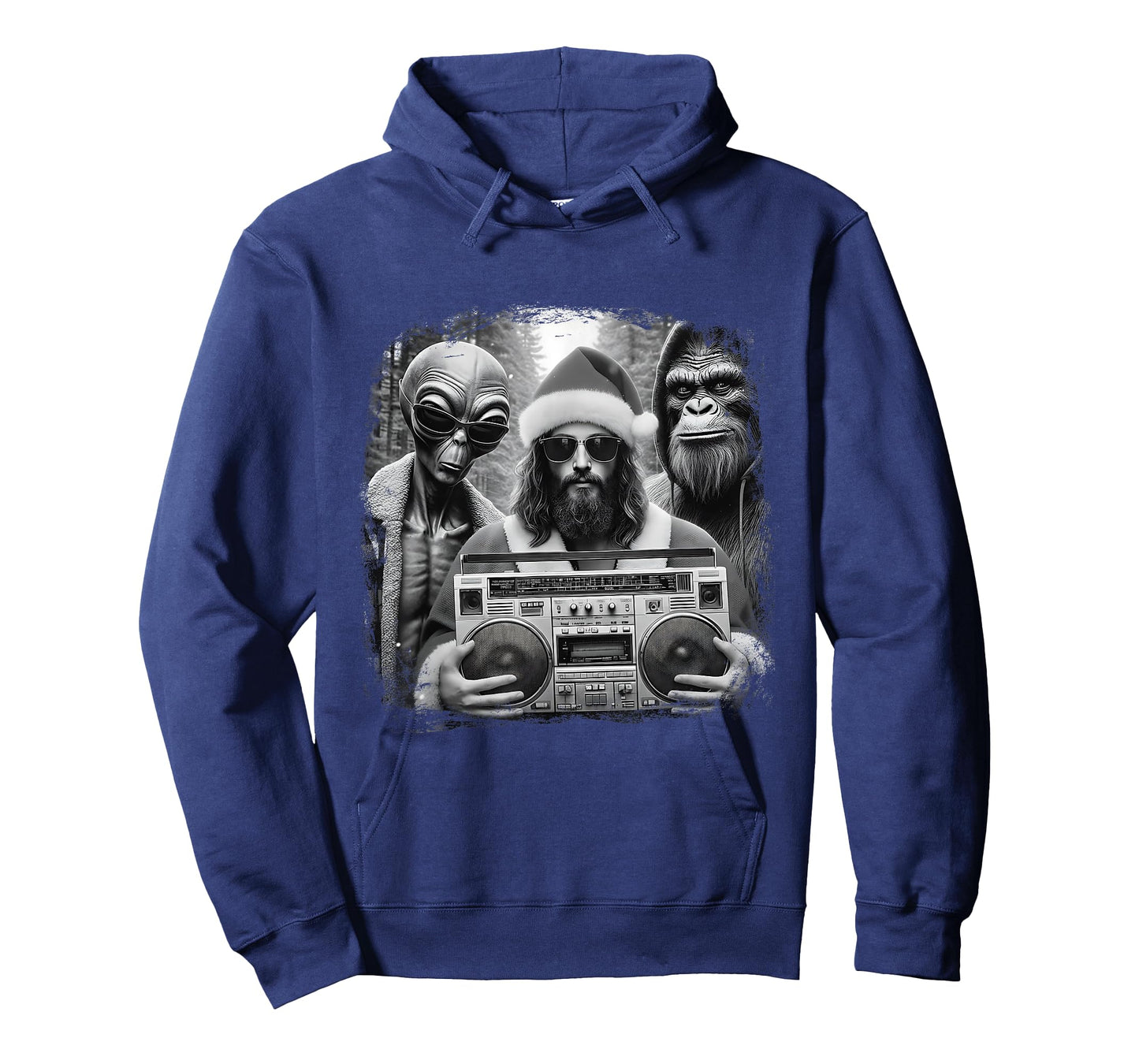 Santa Jesus Selfie Christmas Meme Bigfoot Funny T-Shirt