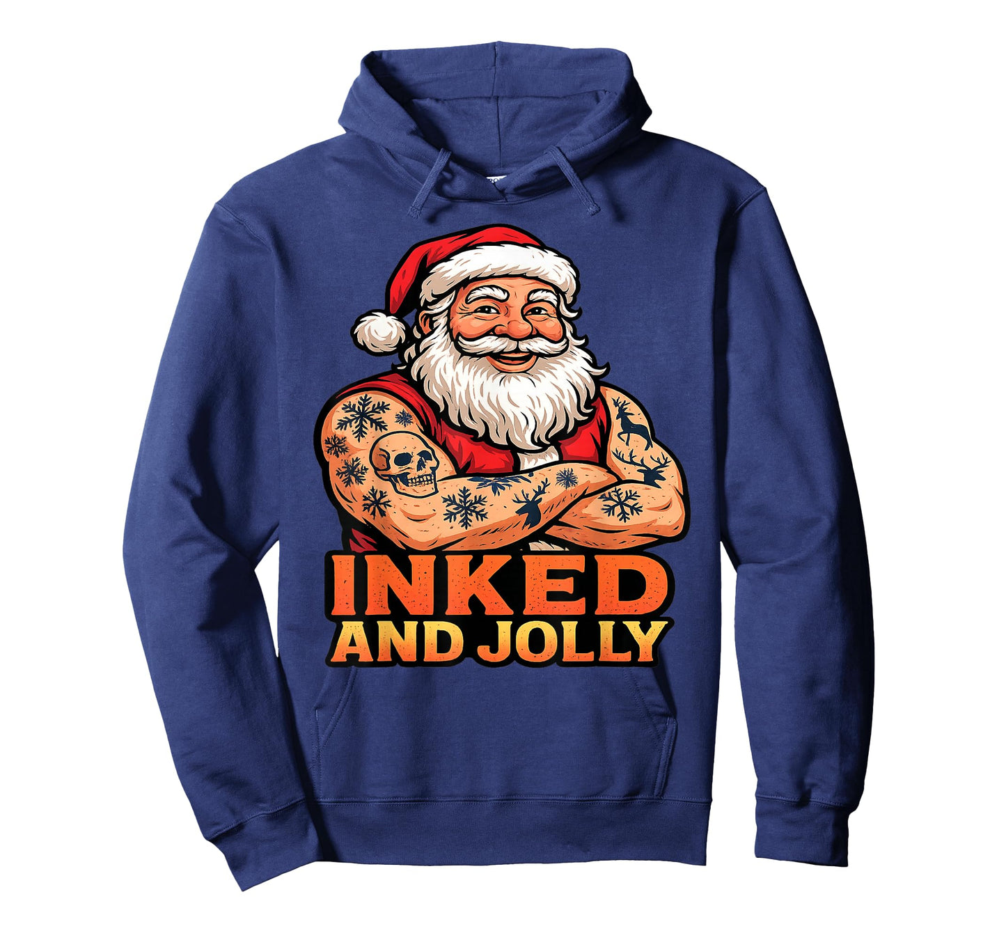 Inked and Jolly Funny Tattooed Santa Christmas Tattoo T-Shirt