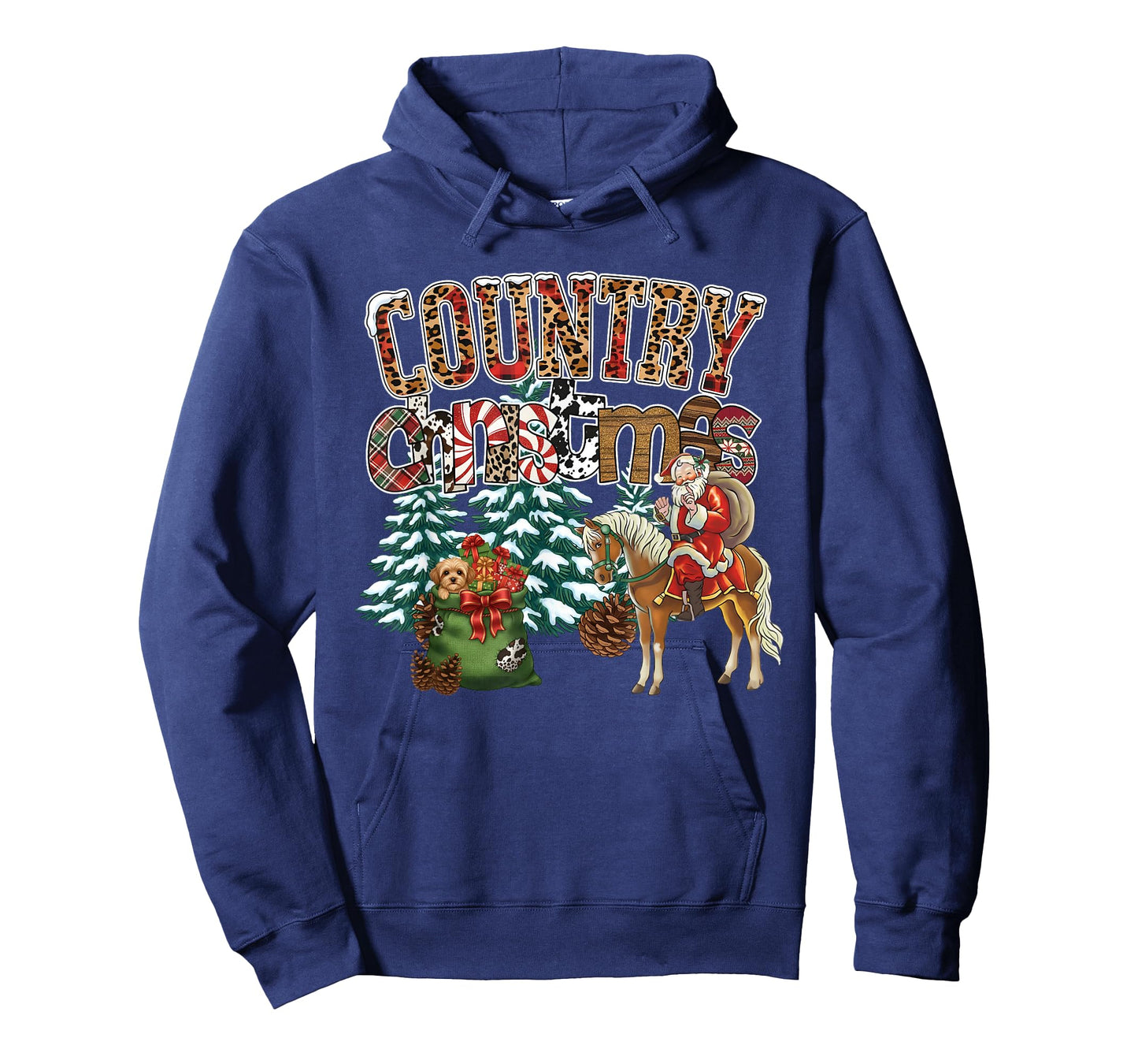 Country Christmas Santa Horse Western Holiday Men Women T-Shirt