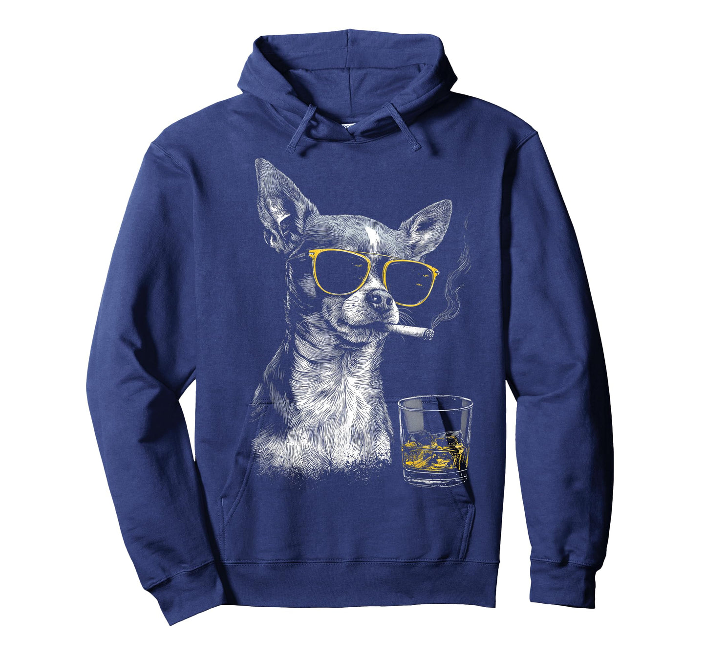 Chihuahua Smoking Cigarette Whisky Lover Funny Dog T-Shirt
