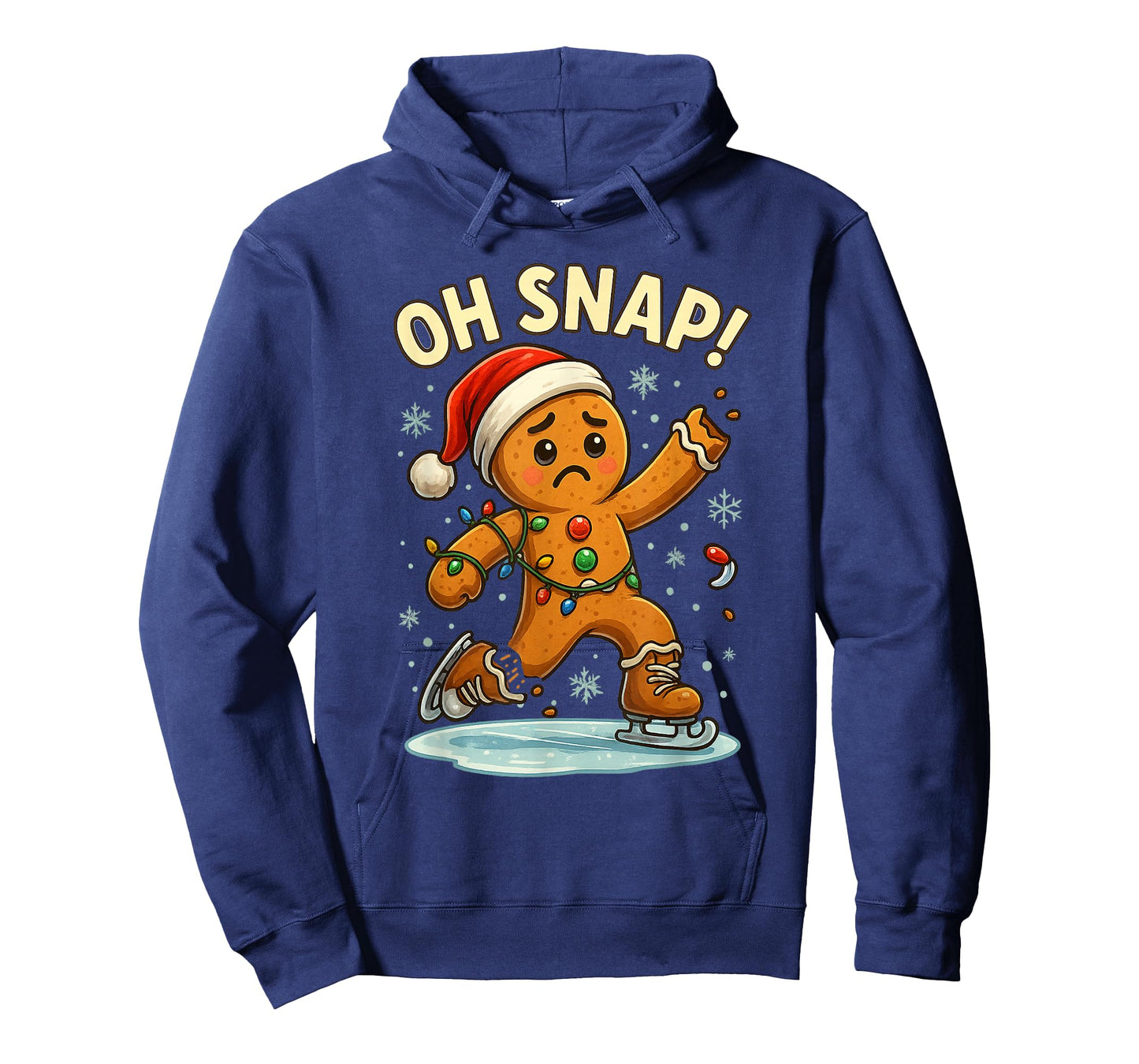 Oh Snap Funny Gingerbread Ice Skating Christmas Lights T-Shirt