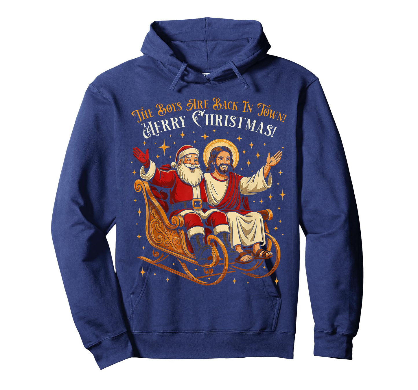 Jesus and Santa The Boys are Back in Town Funny Christmas T-Shirt