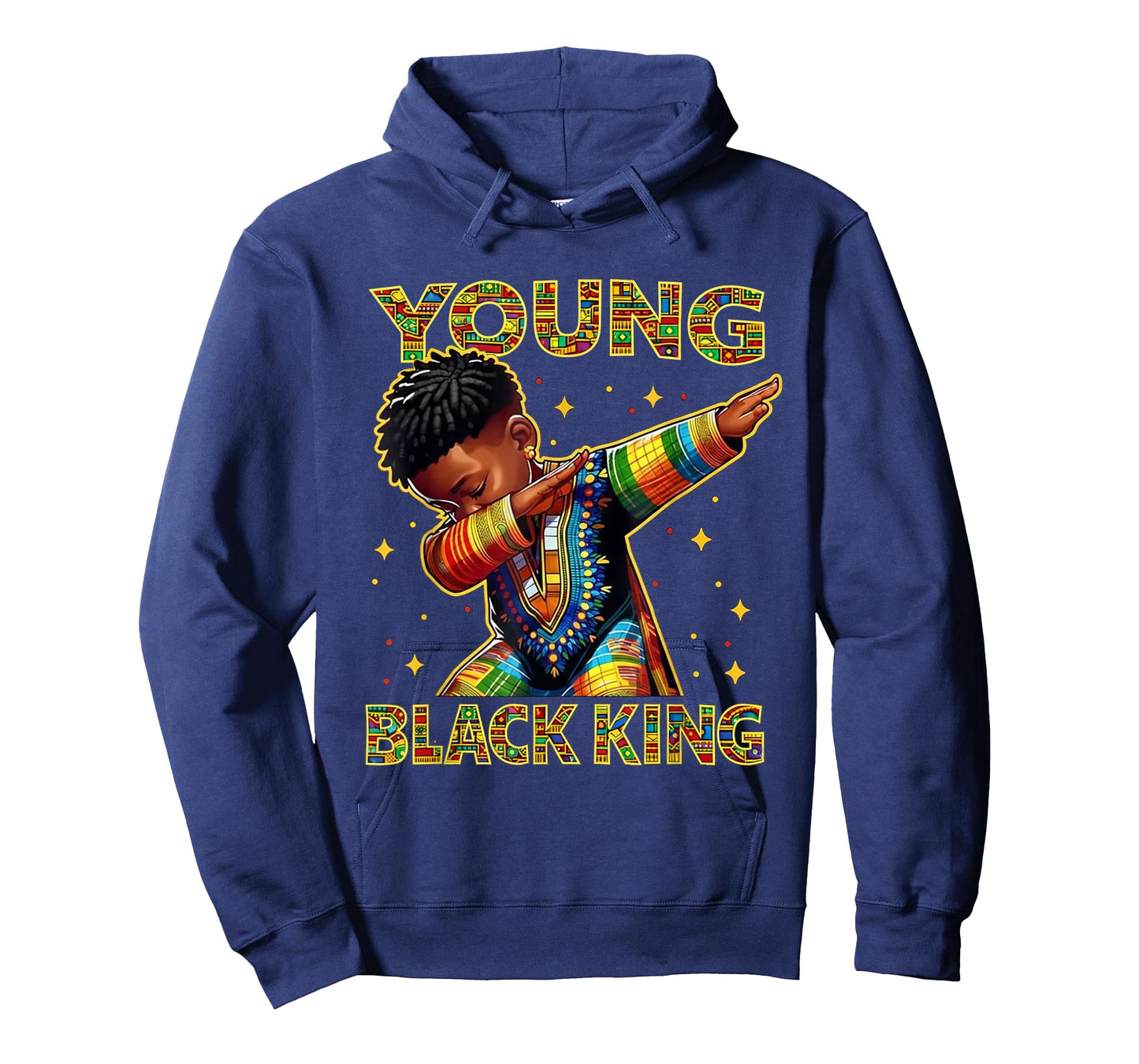 Boys African Kente Print Little Kids with King Kente Tee T-Shirt