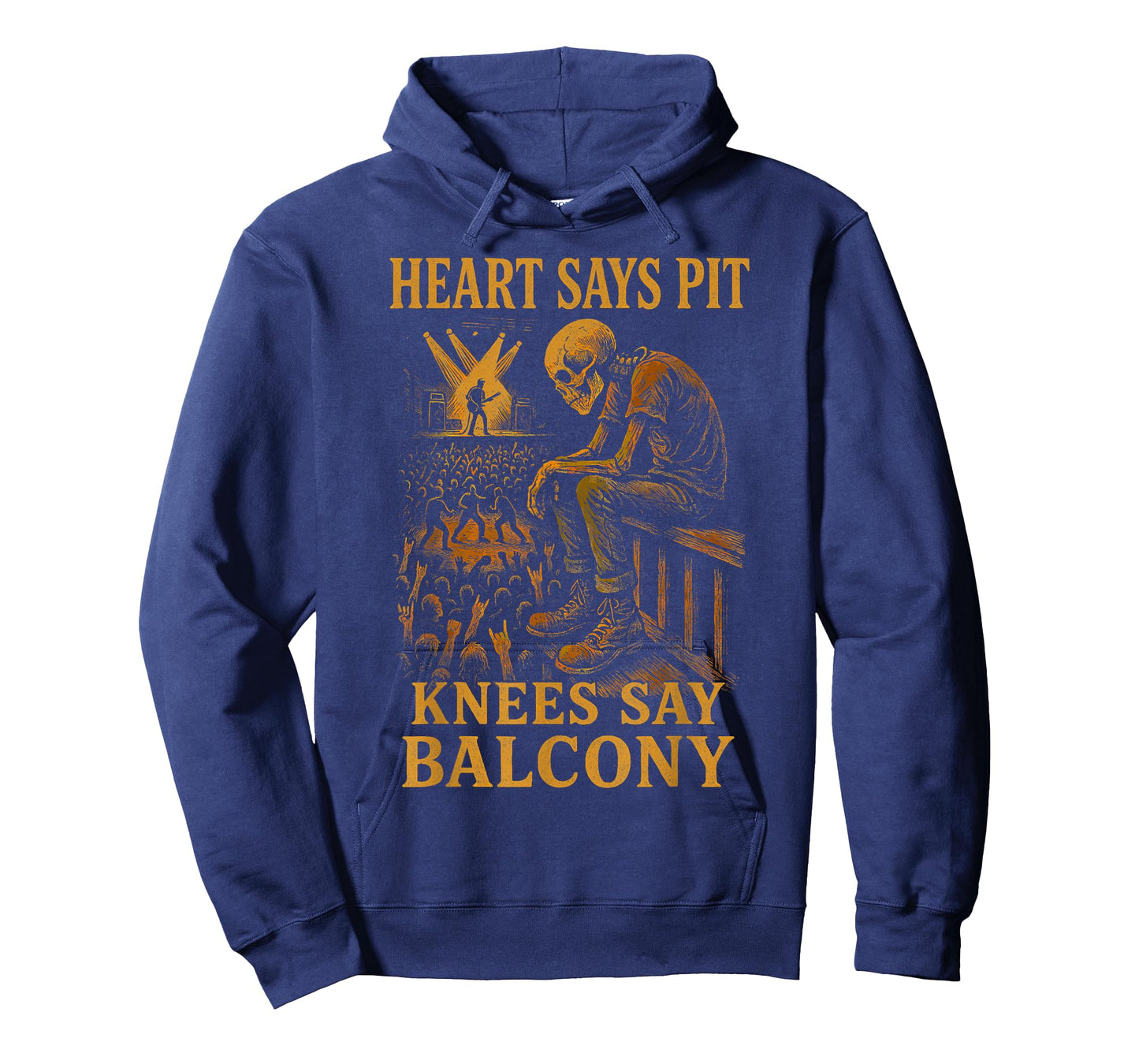 Heavy Metal Rock Concert Heart Says Pit Knees Say Balcony T-Shirt