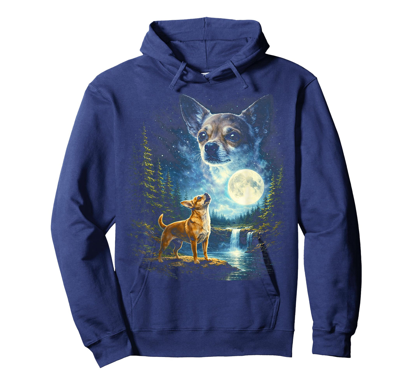 Chihuahua Howling Howl Vintage Funny Dog Moonlit Moon Art T-Shirt