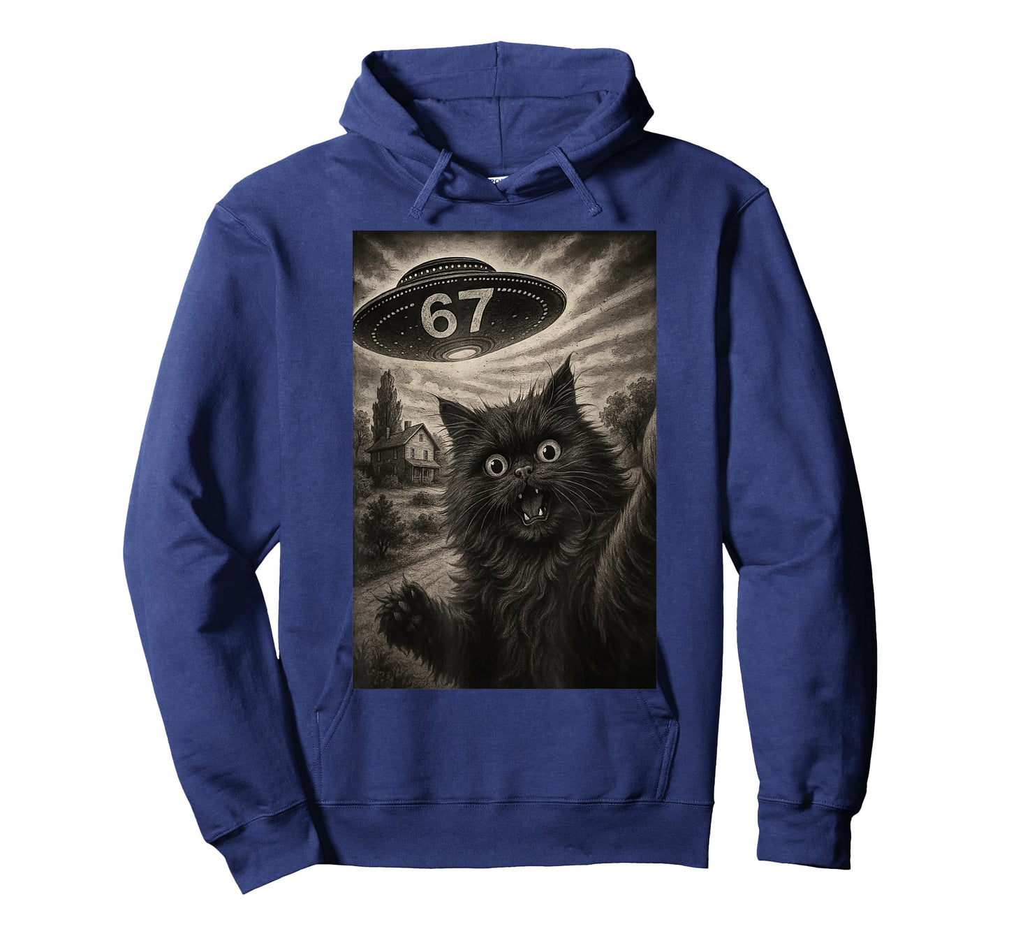 Cat Selfie 67 Meme Six Seven Funny UFO T-Shirt