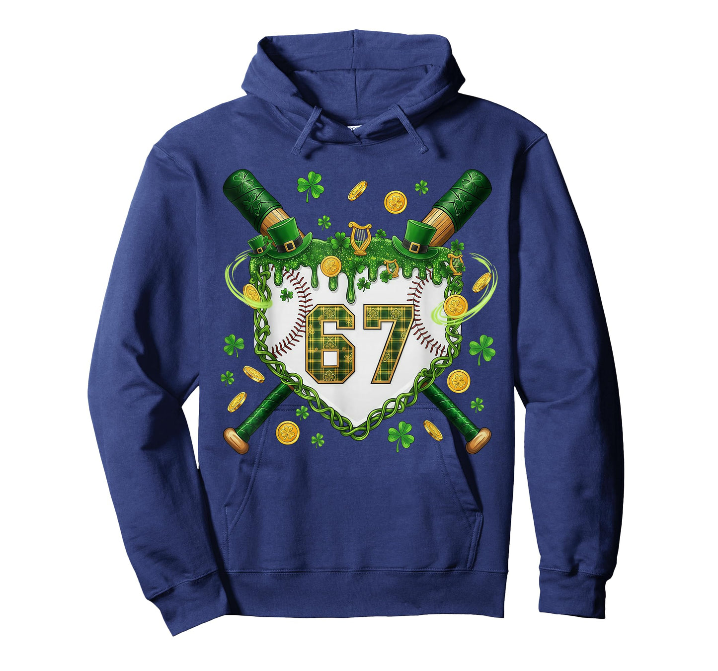 St Patrick Day Baseball Drip Ice Cream Baseball Boy Kids T-Shirt