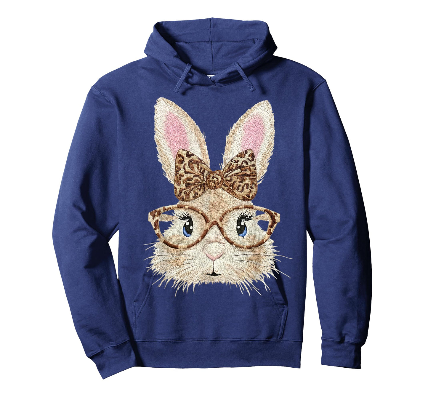Bunny Face Glasses Bandana Leopard Women Girls Easter Day T-Shirt