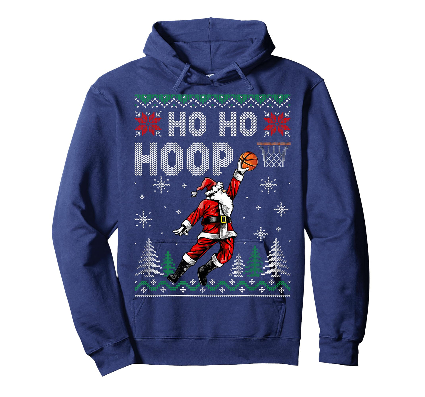 Ho Ho Hoop Santa Basketball Christmas Ugly Sweater T-Shirt