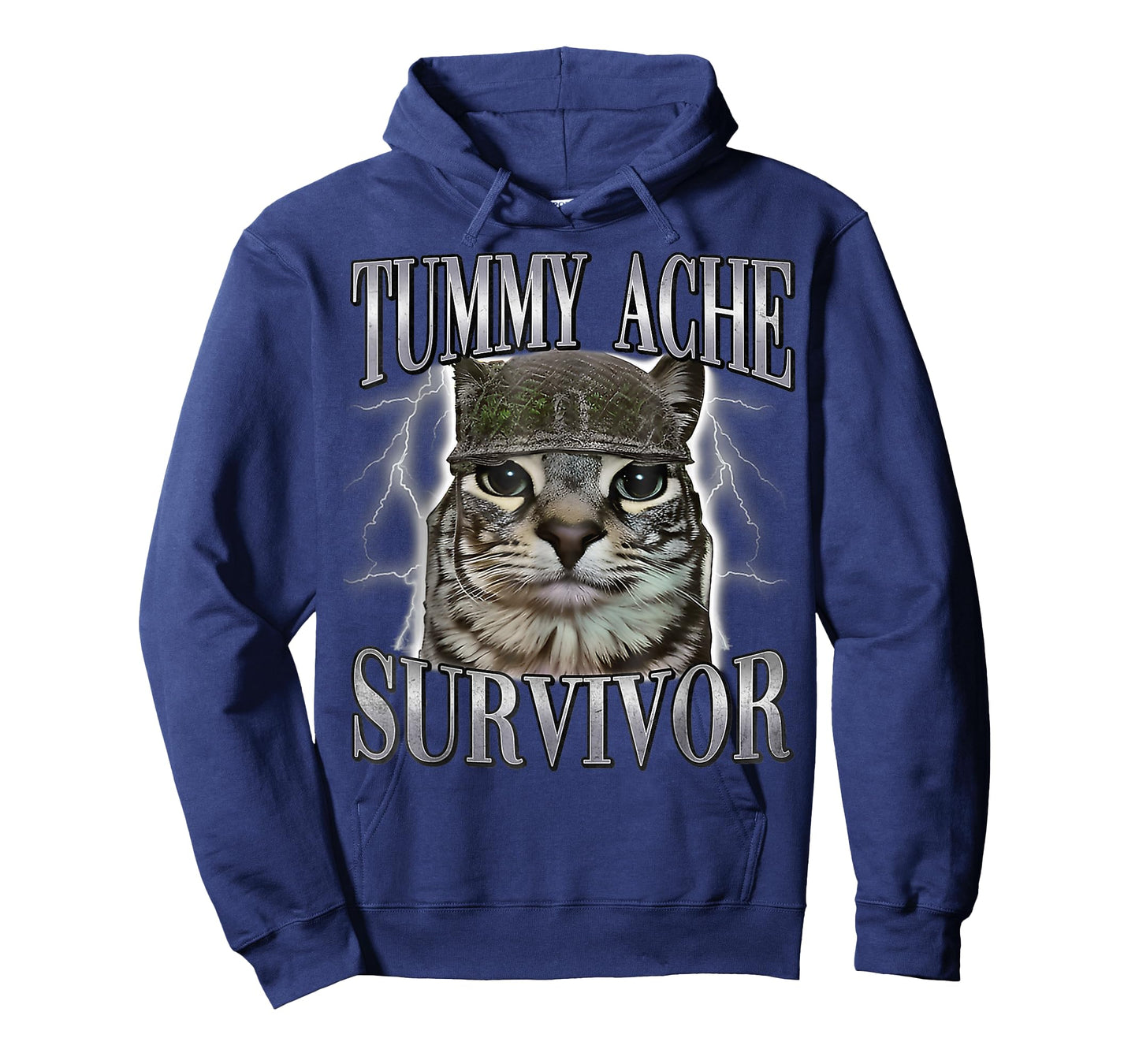 Tummy Ache Survivor Cat Meme Funny Saying Cats Animals Quote T-Shirt