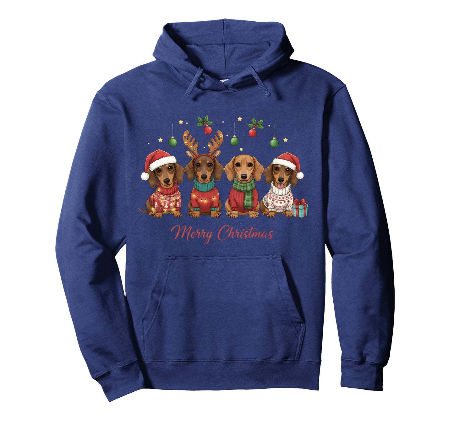 Merry Christmas Santa Reindeer Dachshund Weiner Dogs Xmas Long Sleeve T-Shirt