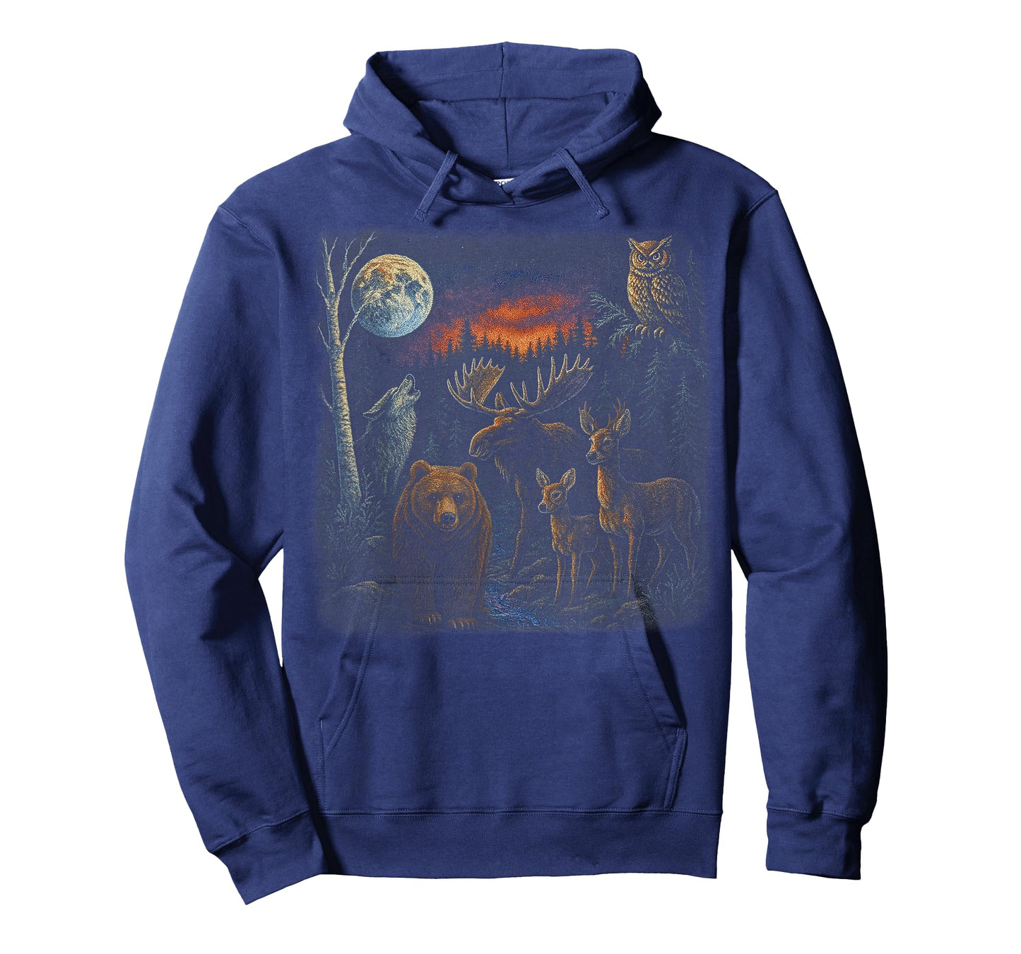 Wildlife Moose Bear Wolf Deer Vintage Forest Adventure T-Shirt