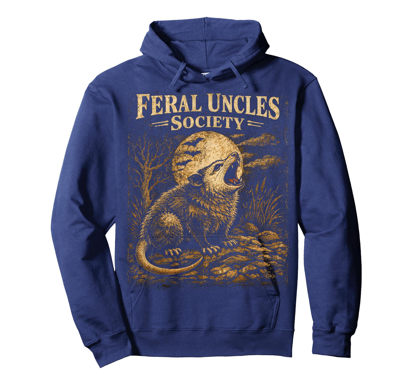 Feral Uncles Society Funny Opossum Folklore Vintage Graphic T-Shirt
