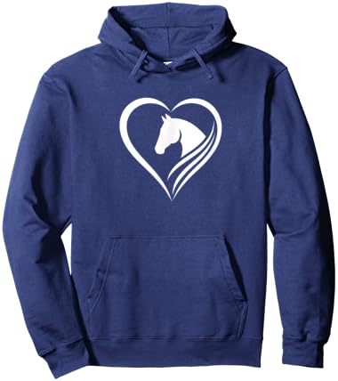 Horse Heart Logo Equestrian Lover Graphic Women Riding Hoodie - Hoodie | Navy