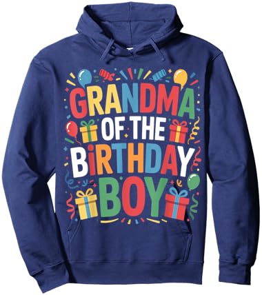Grandma of the Birthday Boy Family Matching Grandmother Day Hoodie - Hoodie | Navy